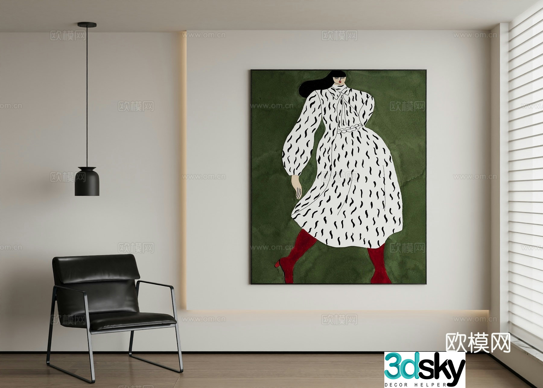 Modern decorative painting 3d model