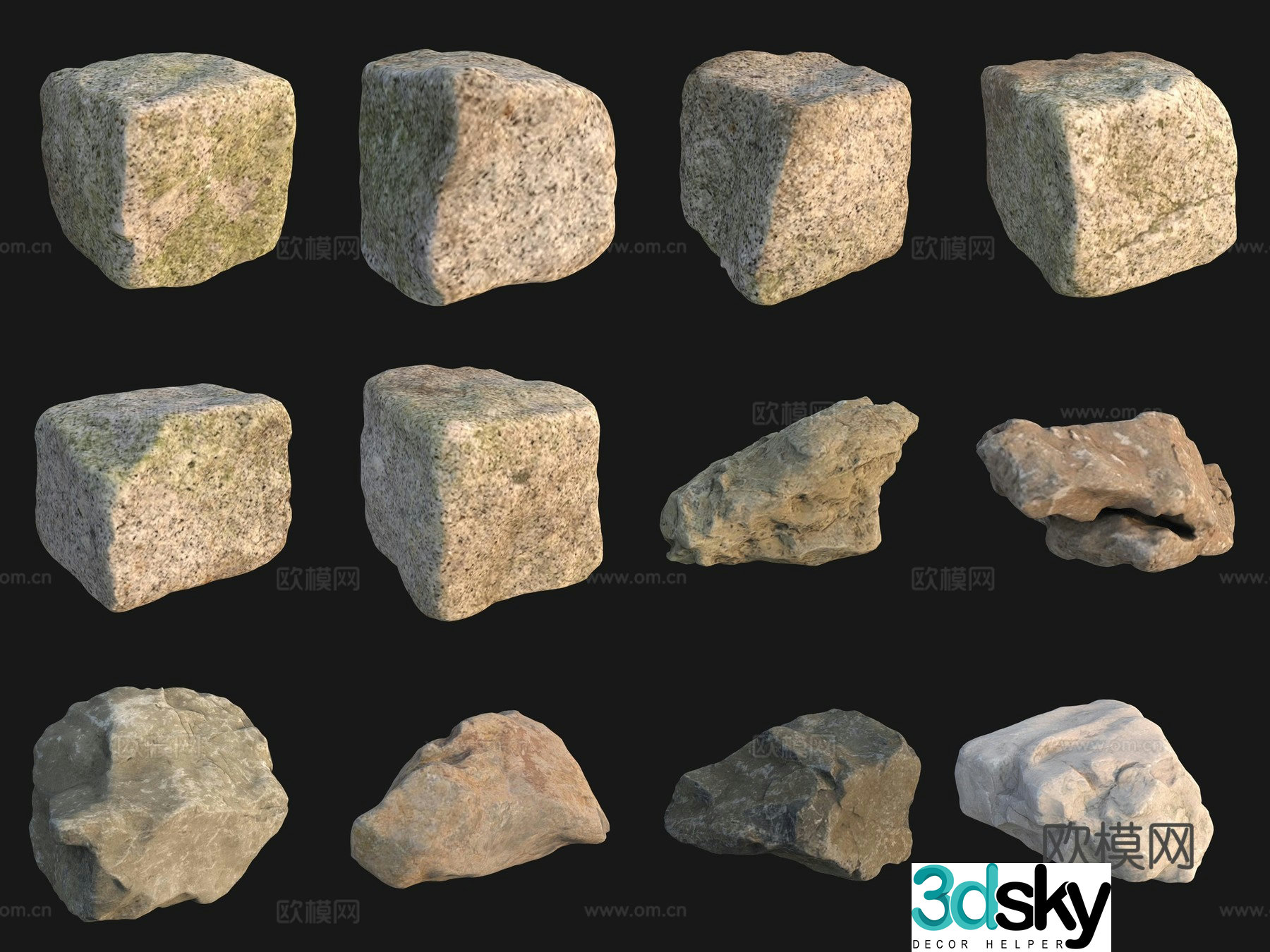 Rock big stone 3d model