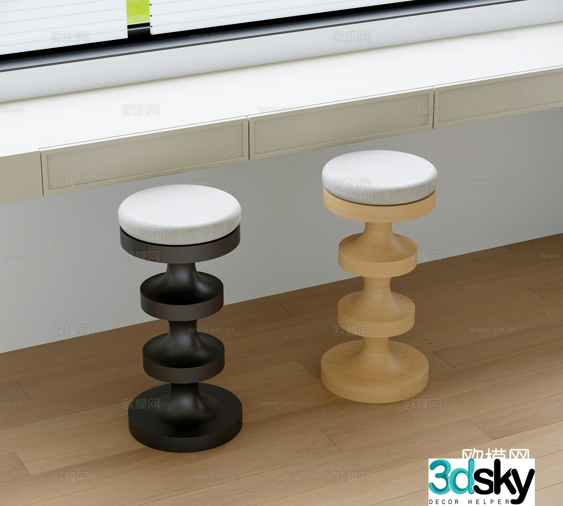 Modern bar chair 3d model