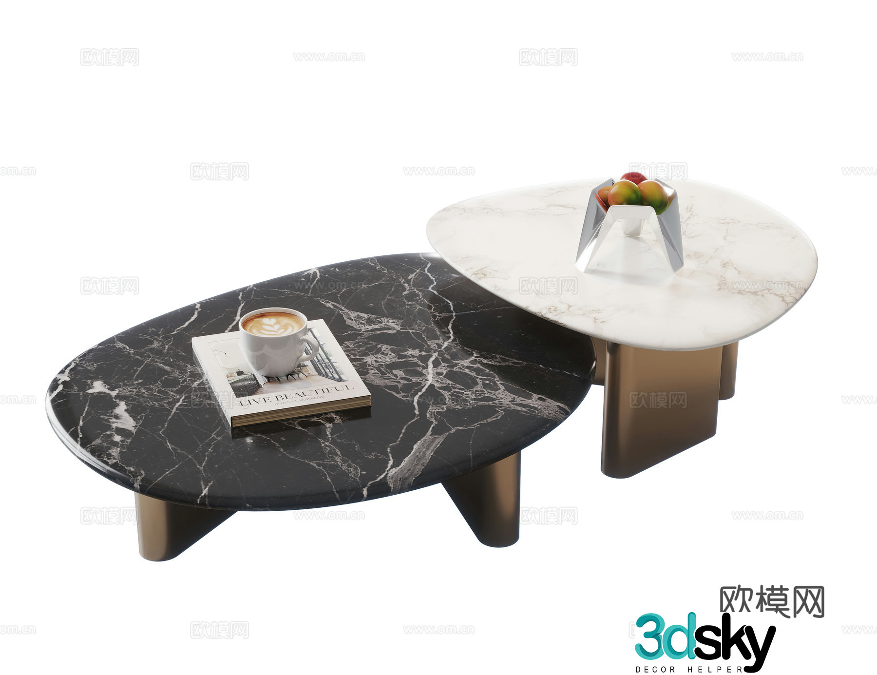 Modern coffee table marble coffee table special shape coffee table letter coffee table coffee table ornament 3D model