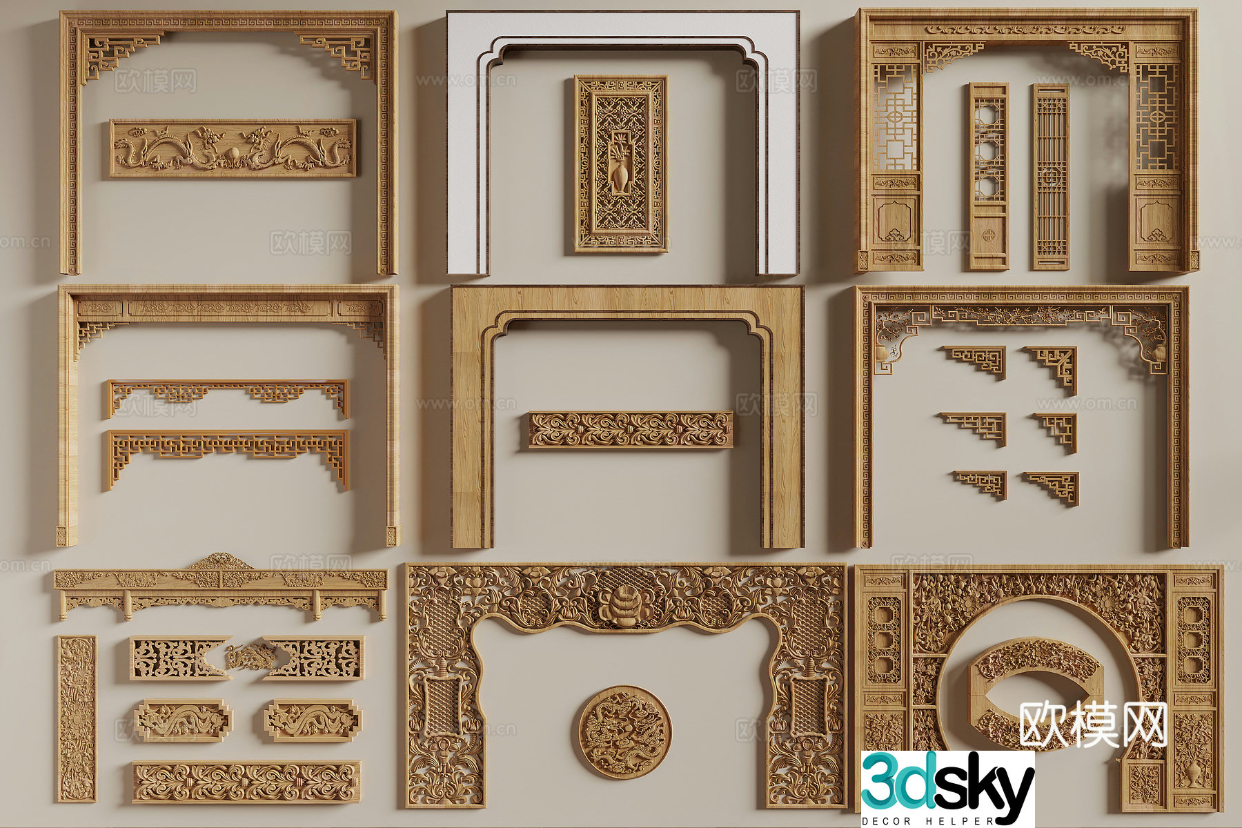 Chinese door cover 3D model