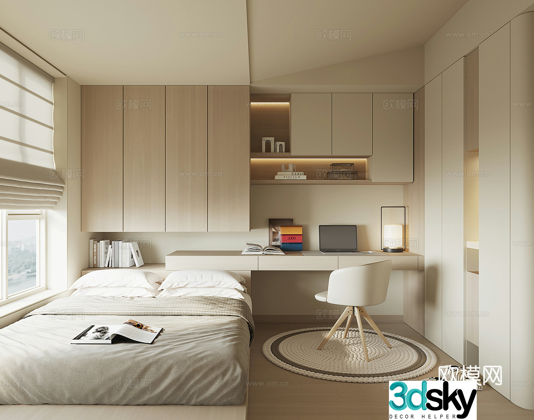 Modern tatami bedroom 3d model