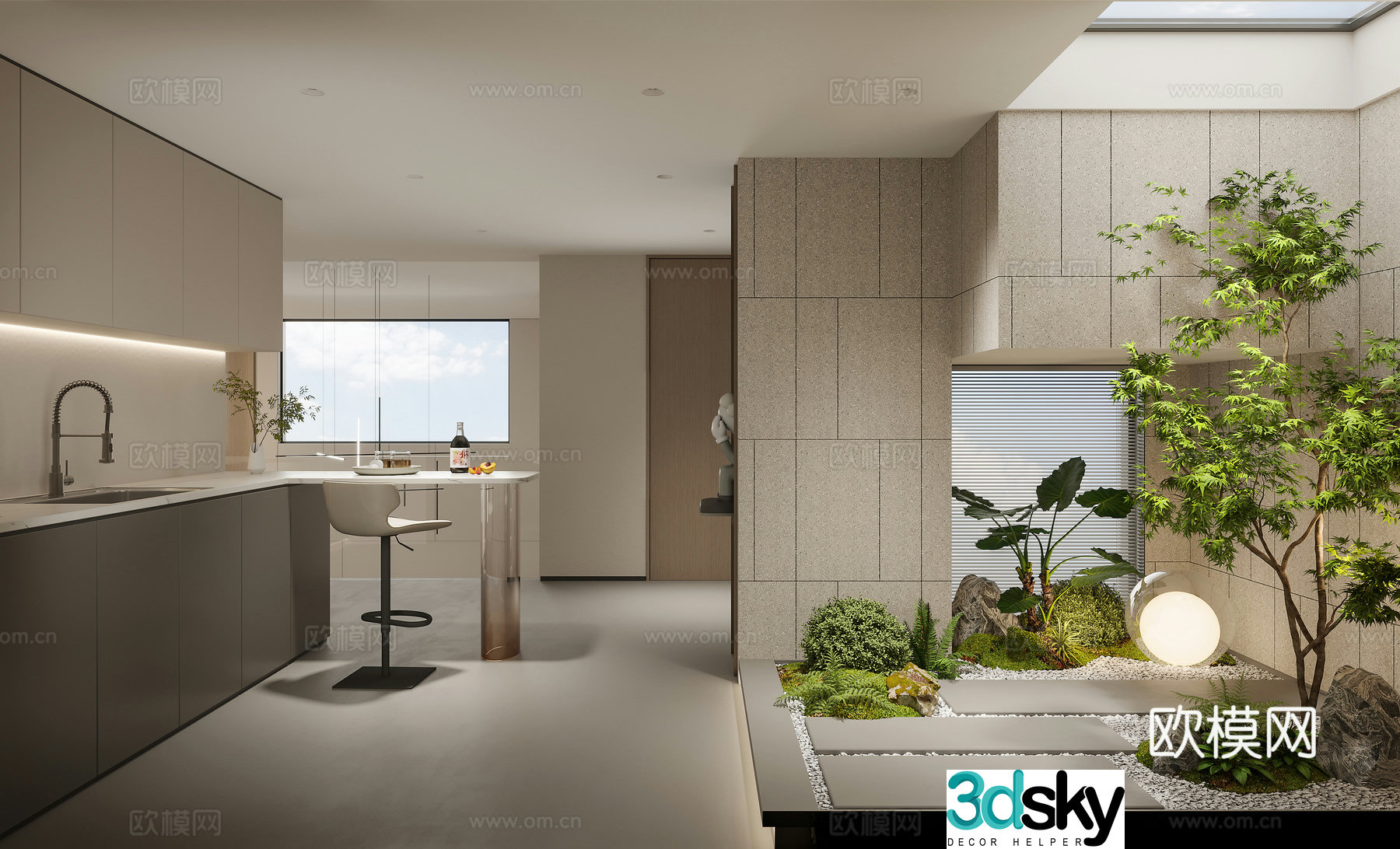 Modern plant landscape 3d model