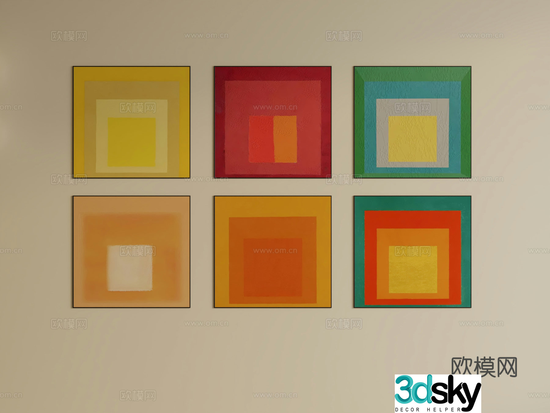 Bauhaus hanging painting 3d model