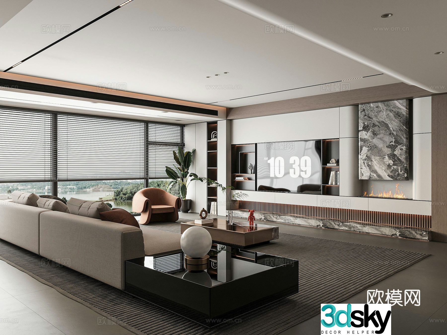 Modern living room 3d model