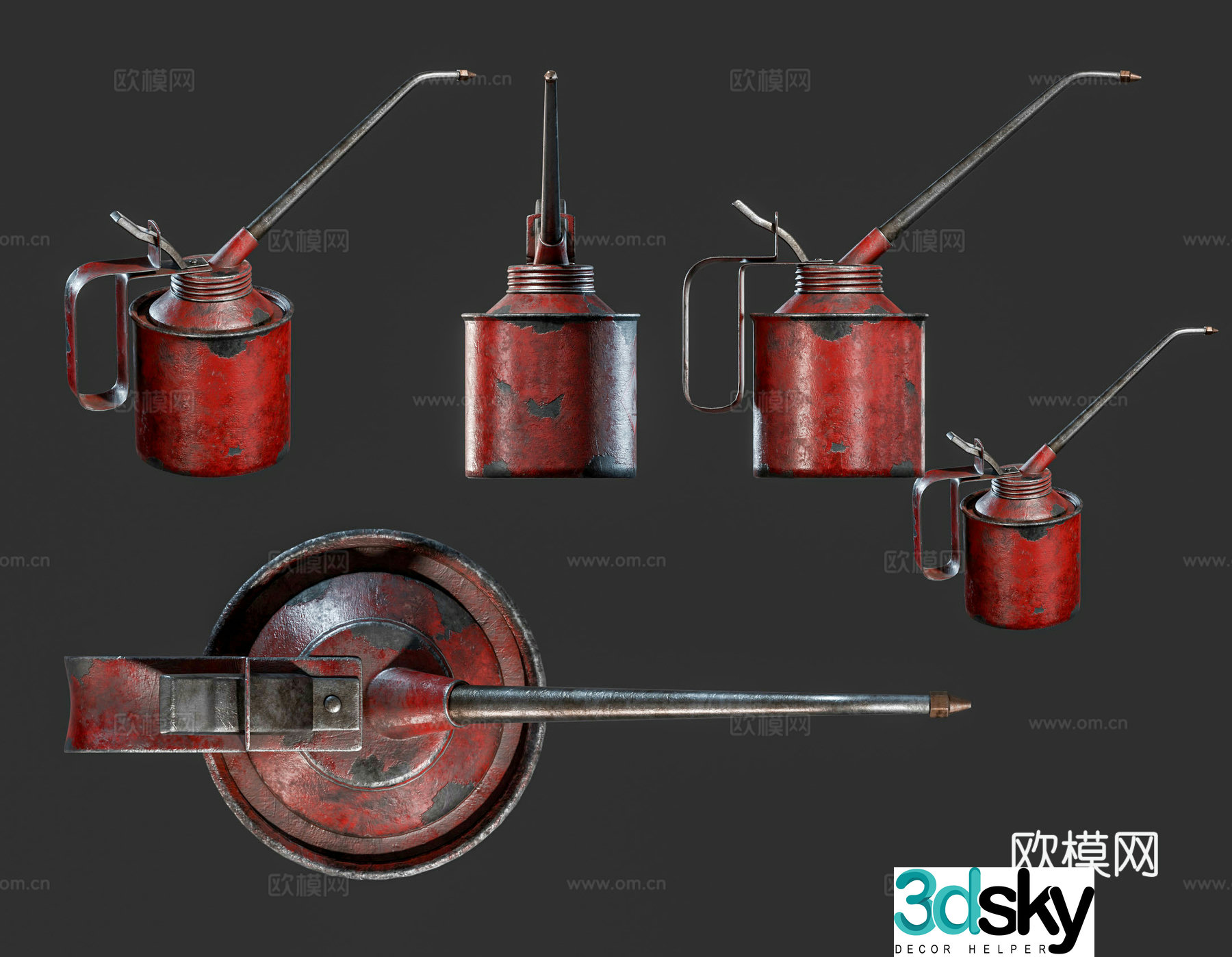 Retro oil pot gasoline pot small oil tank pot motorcycle oil tank oil tank 3d model