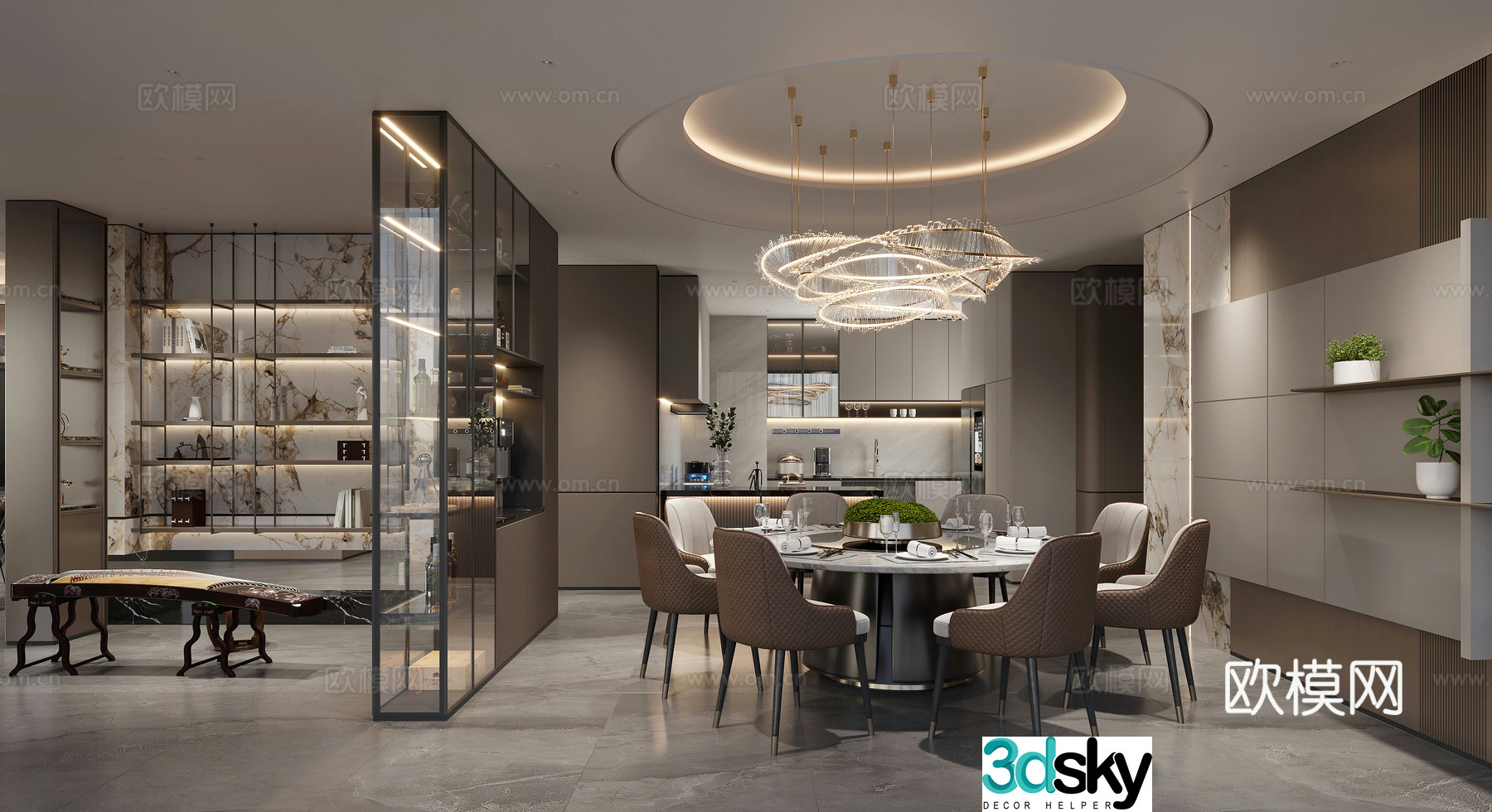 Modern restaurant 3d model