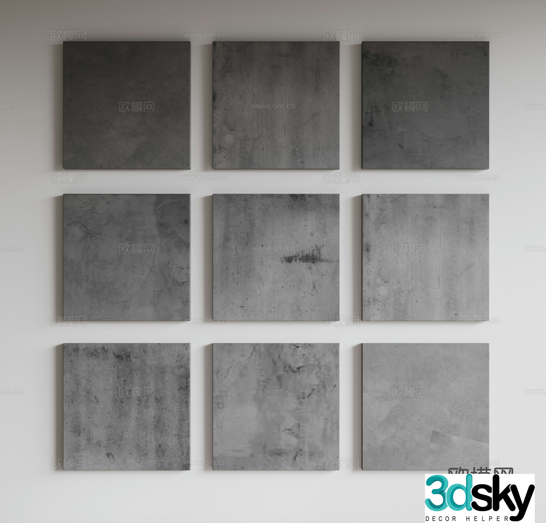 Modern background wall concrete wall concrete ceiling concrete floor slab micro cement paint water 3d model