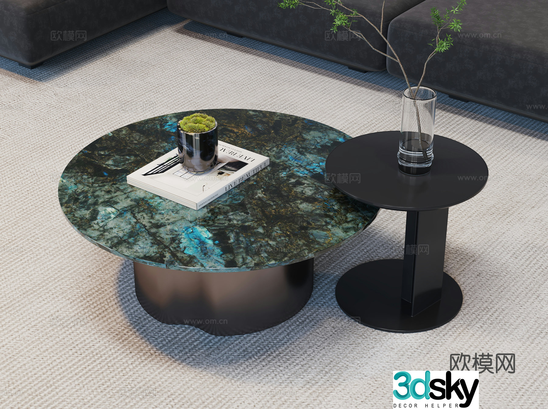 Modern coffee table marble coffee table special shape coffee table letter coffee table coffee table ornament 3D model