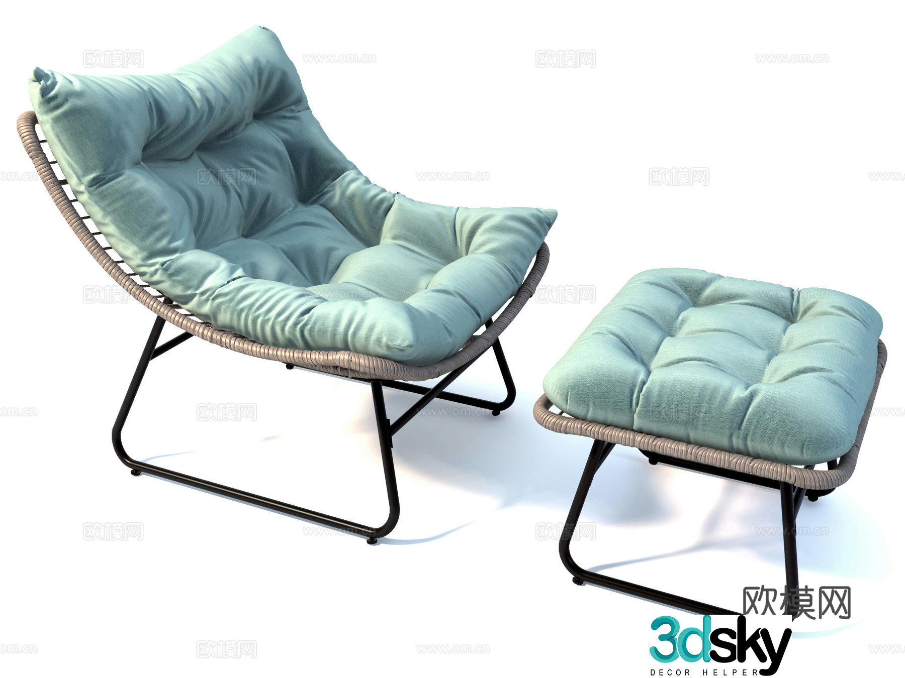 3d model of knitted recliner
