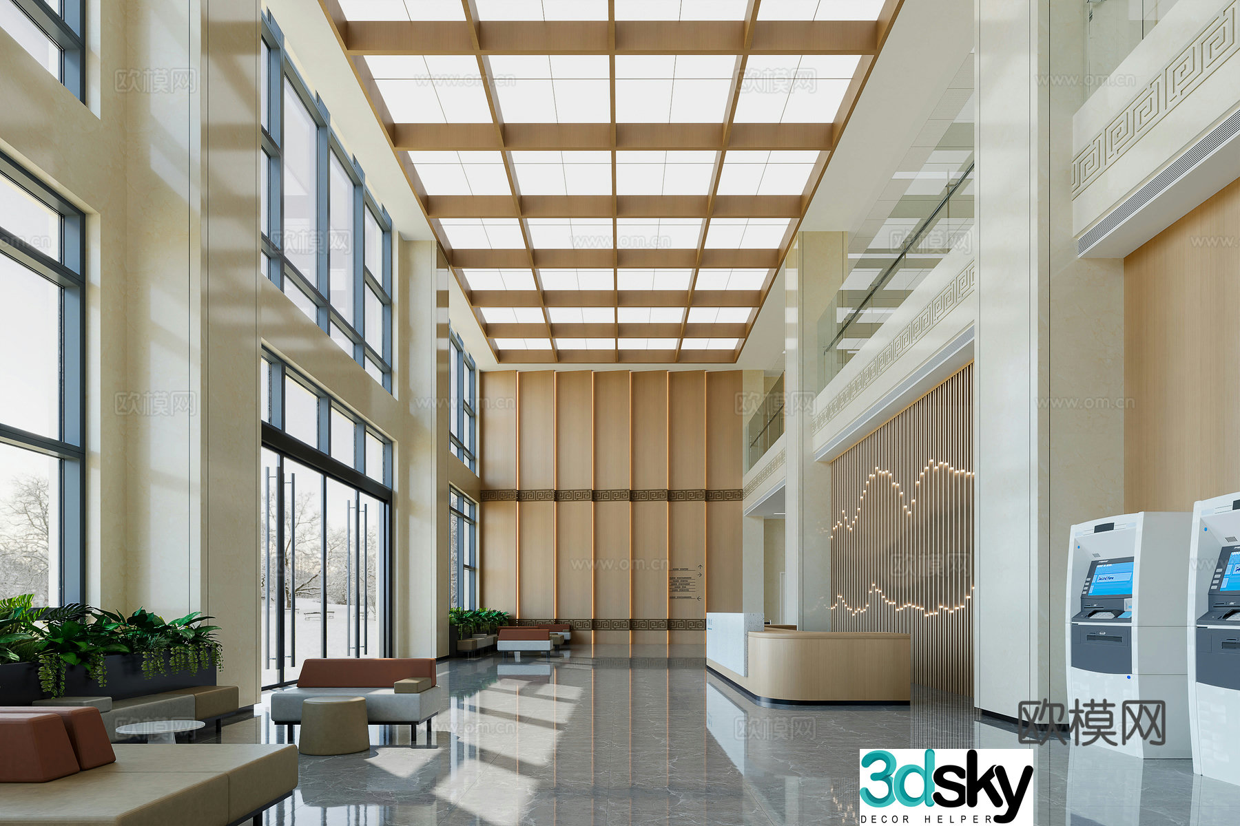Hospital hall 3d model