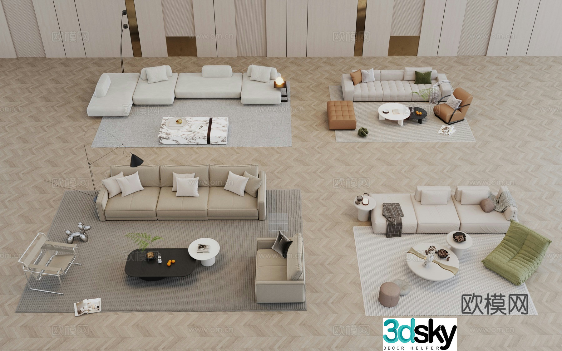 Modern sofa combination 3d model