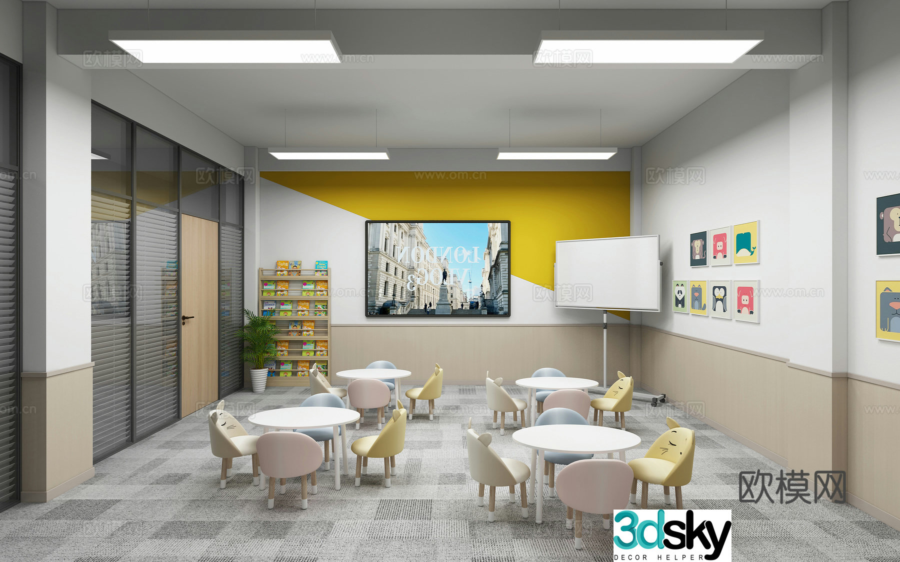 Children’s classroom Training classroom Class Activity room English training 3D model