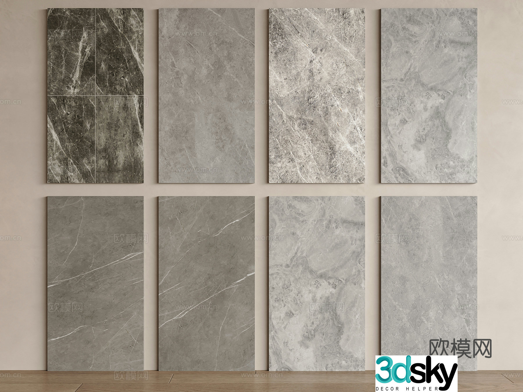 Modern gray marble Marble Gray marble Rock slab Ceramic tiles Gray stone p3d model