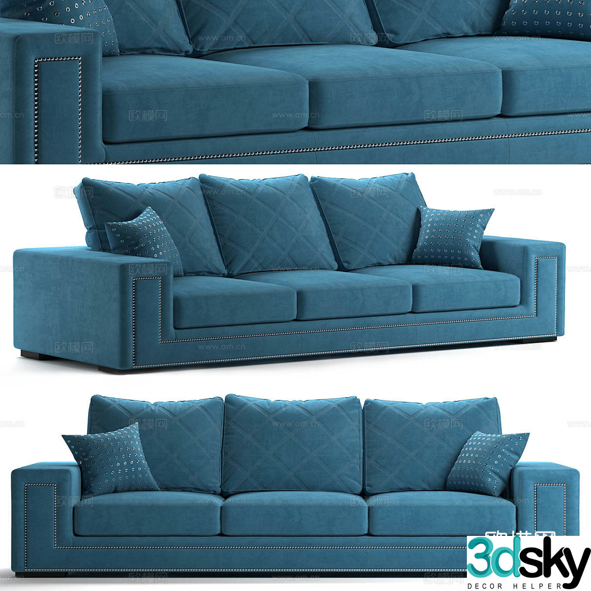 Three-person sofa 3d model