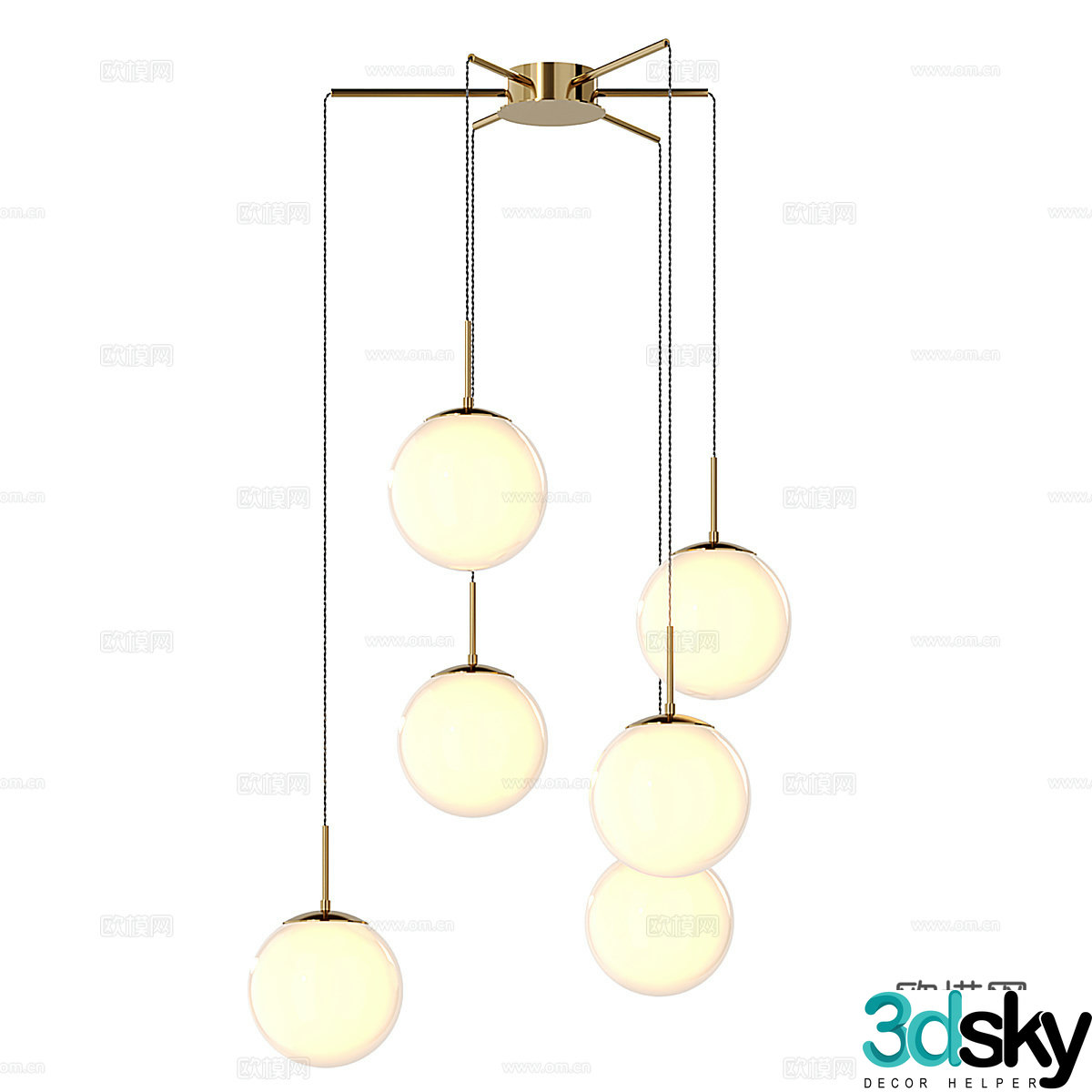 Modern simple chandeliers light luxury chandeliers spherical chandeliers living room chandeliers dining room chandeliers 3D model