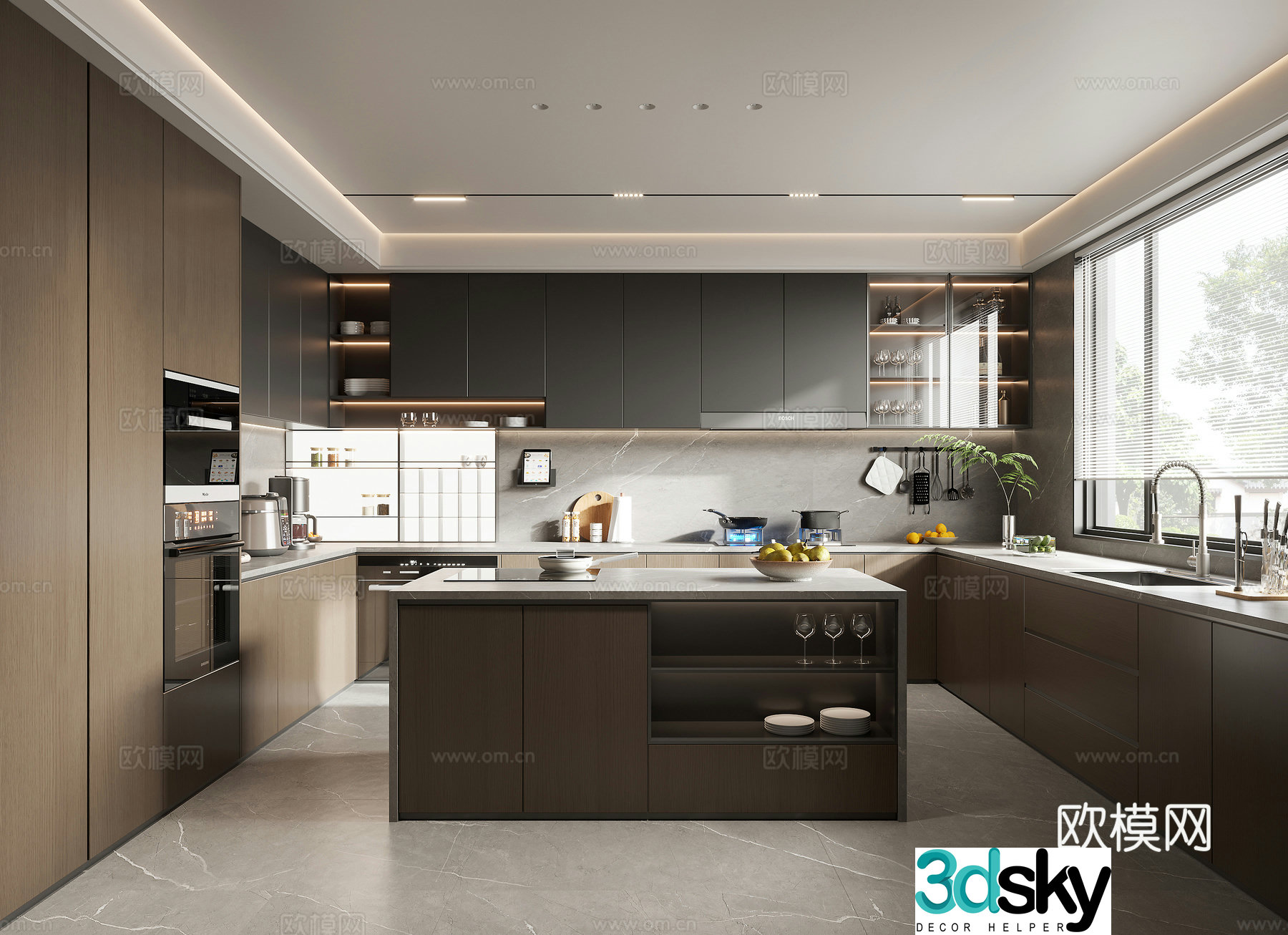 Modern Italian kitchen 3d model