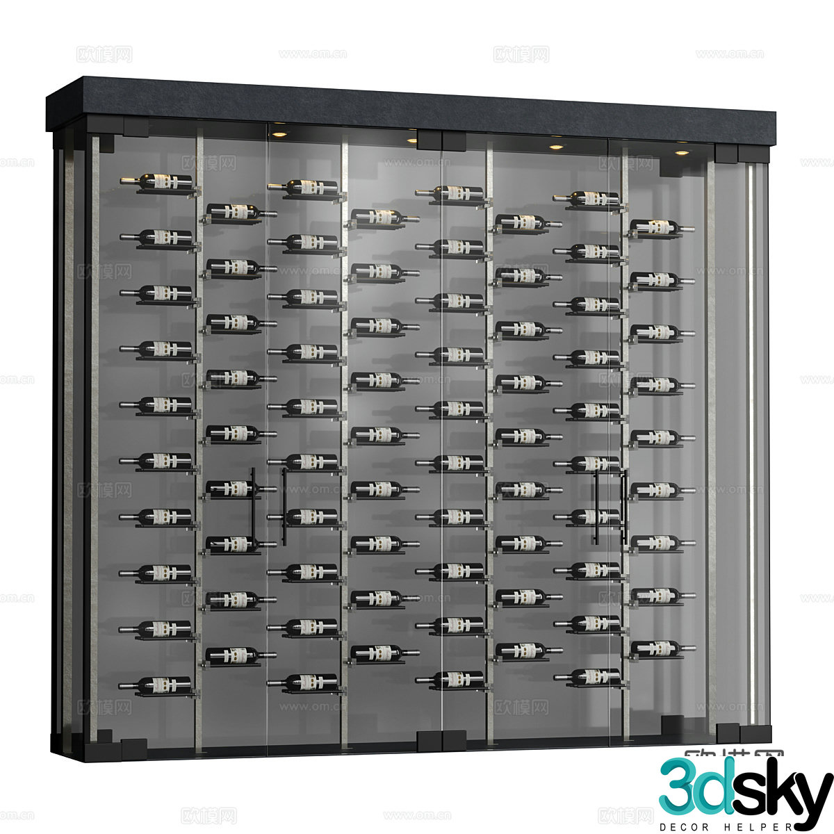 Modern Italian wine cabinet wine rack 3d model