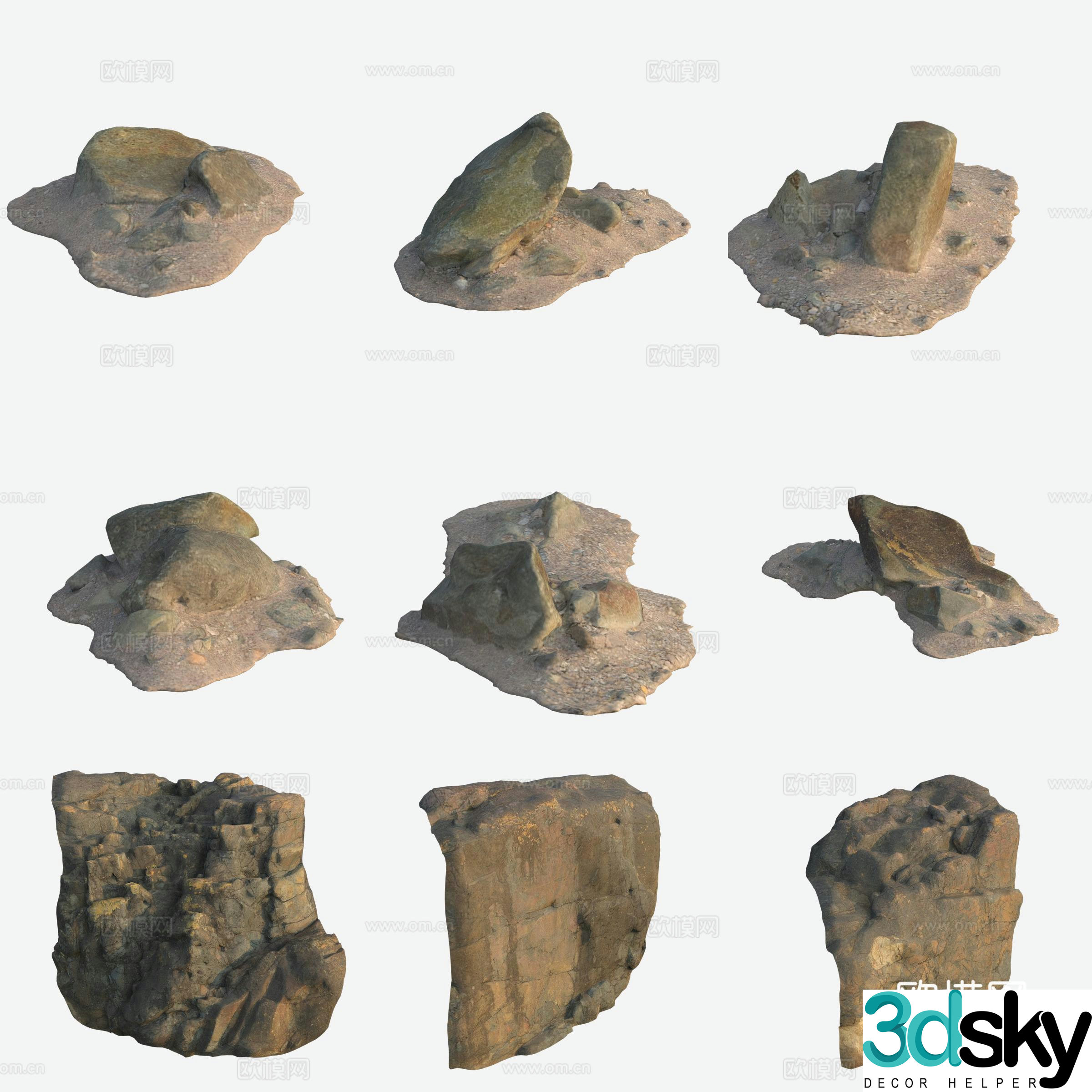Rock volcano stone pile 3d model