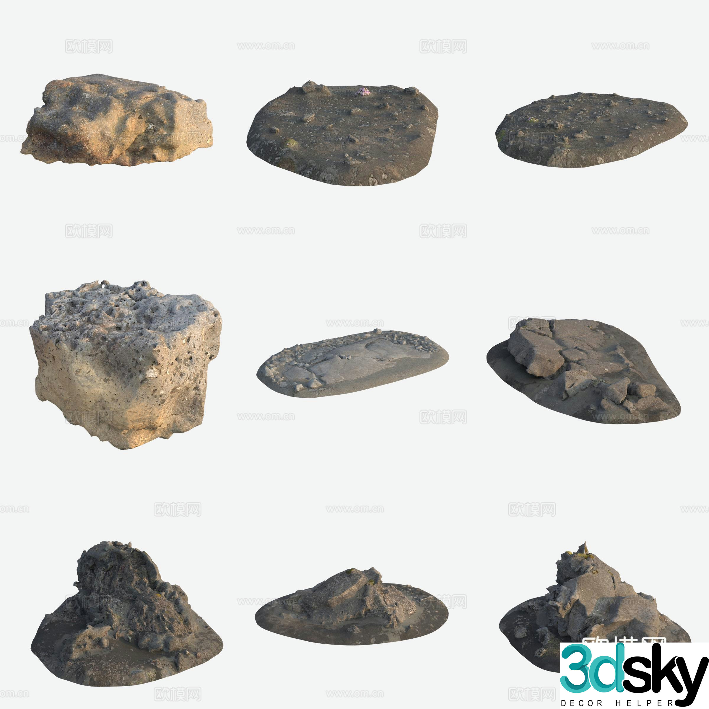 Rock volcano stone pile 3d model