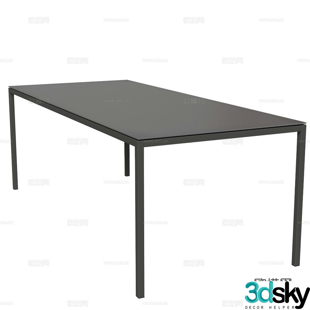 April Modern minimalist dining table Minimalist table Square table Minimalist dining table 3D model