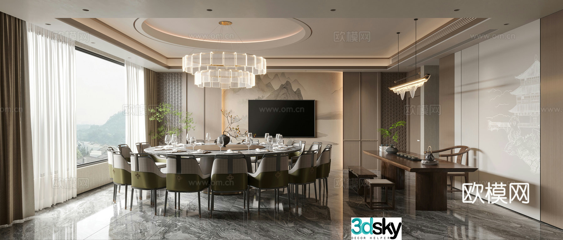New Chinese private room 3D model
