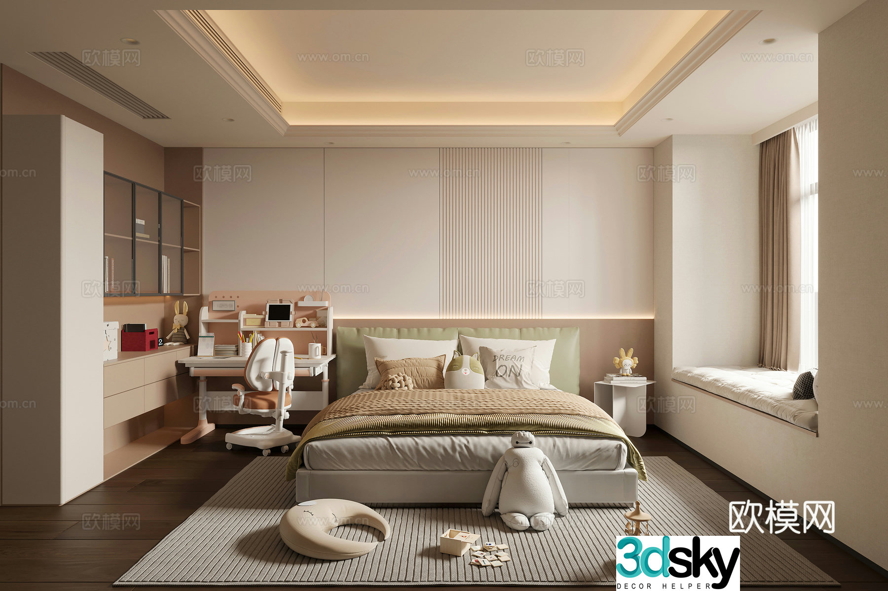 Modern girl room 3d model