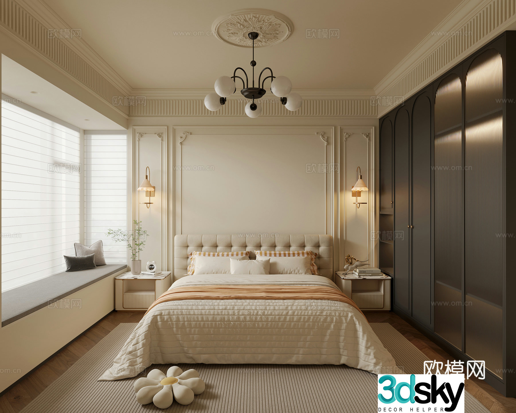 French bedroom 3d model