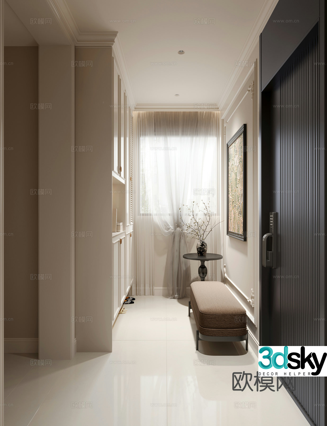French door entrance 3D model
