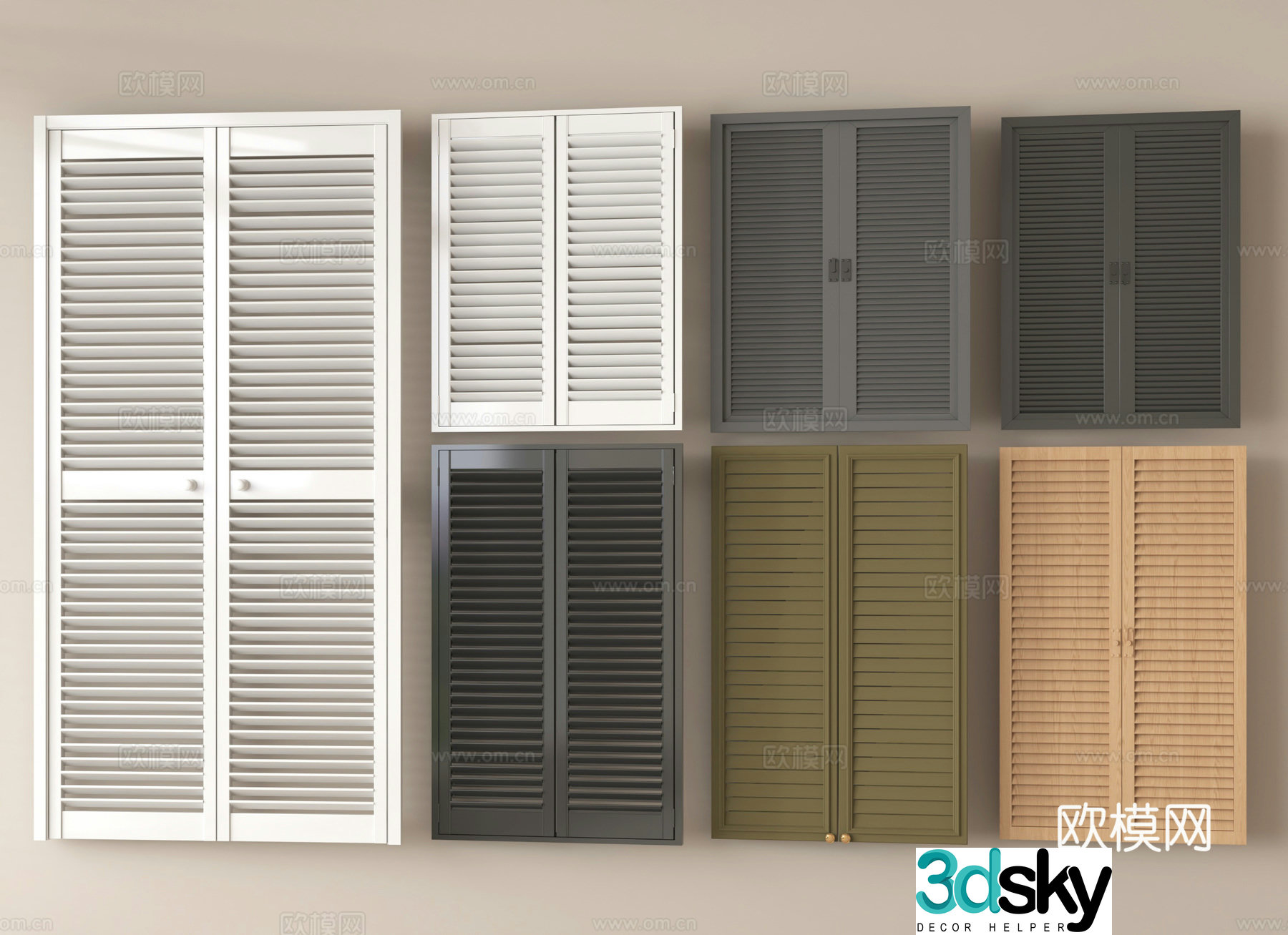 Modern window blinds casement blinds 3d model