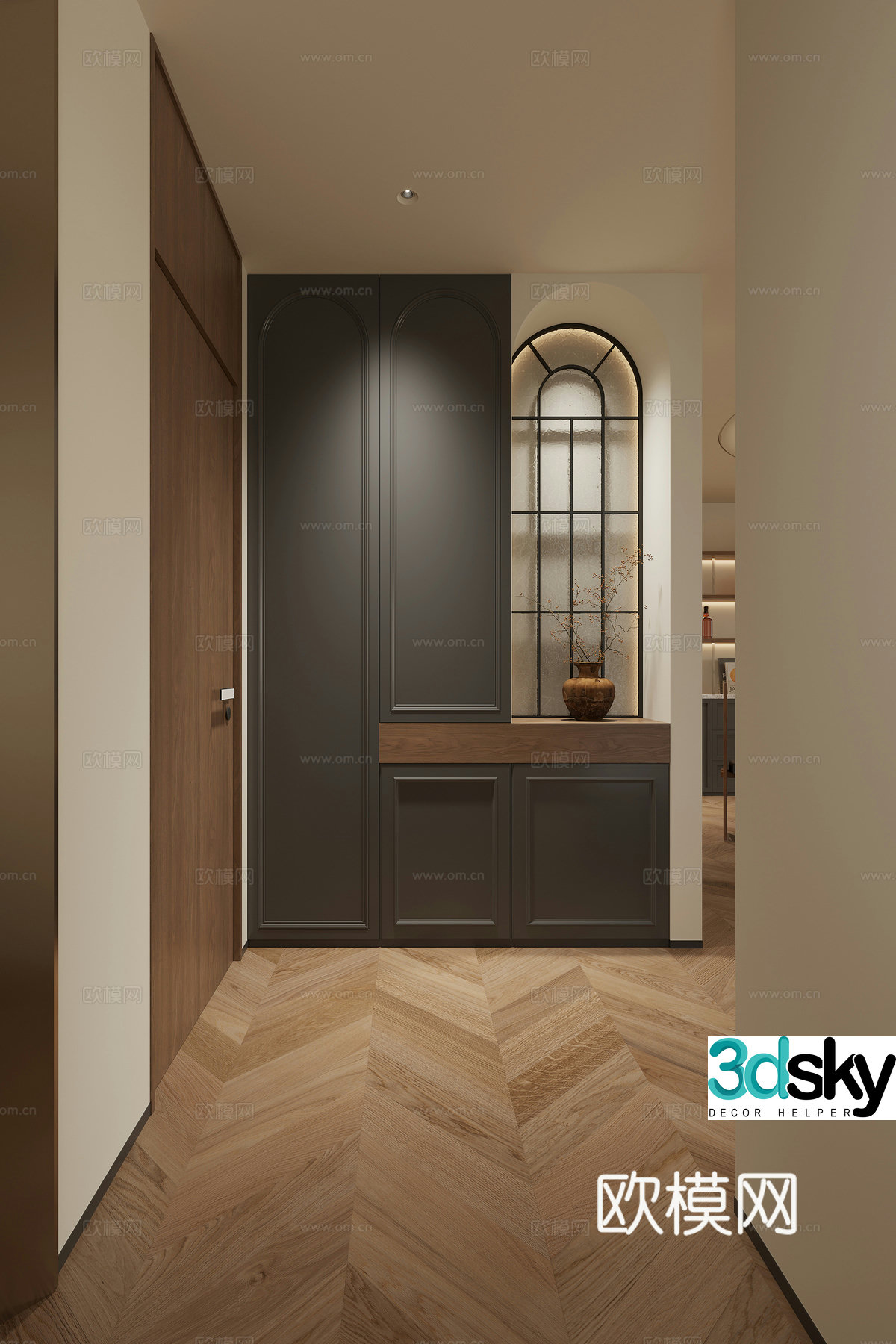3D model of medieval style entrance entrance hall