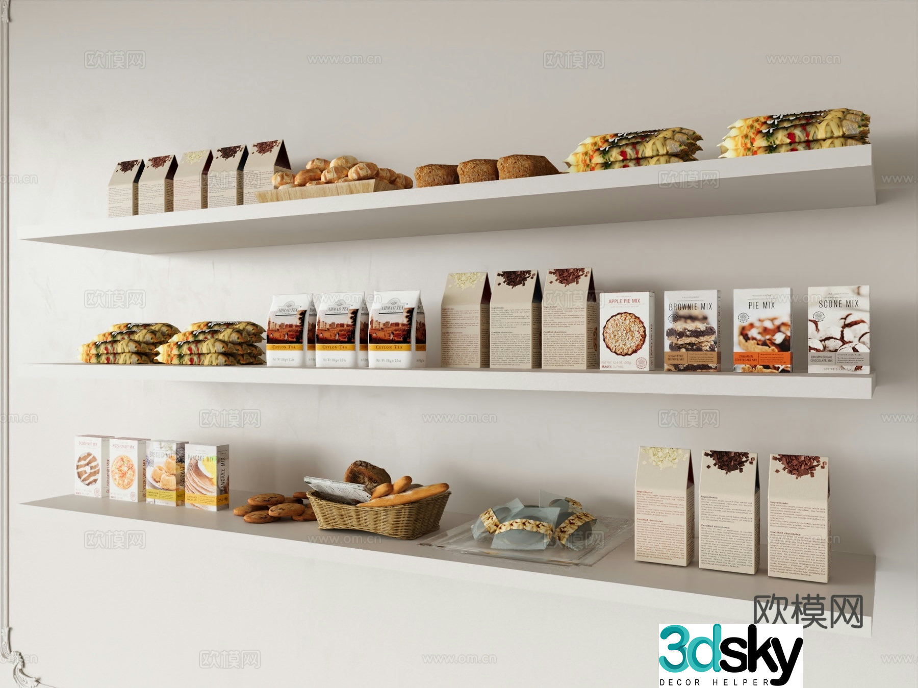 Box Bread Packaging Box Dessert 3D Model