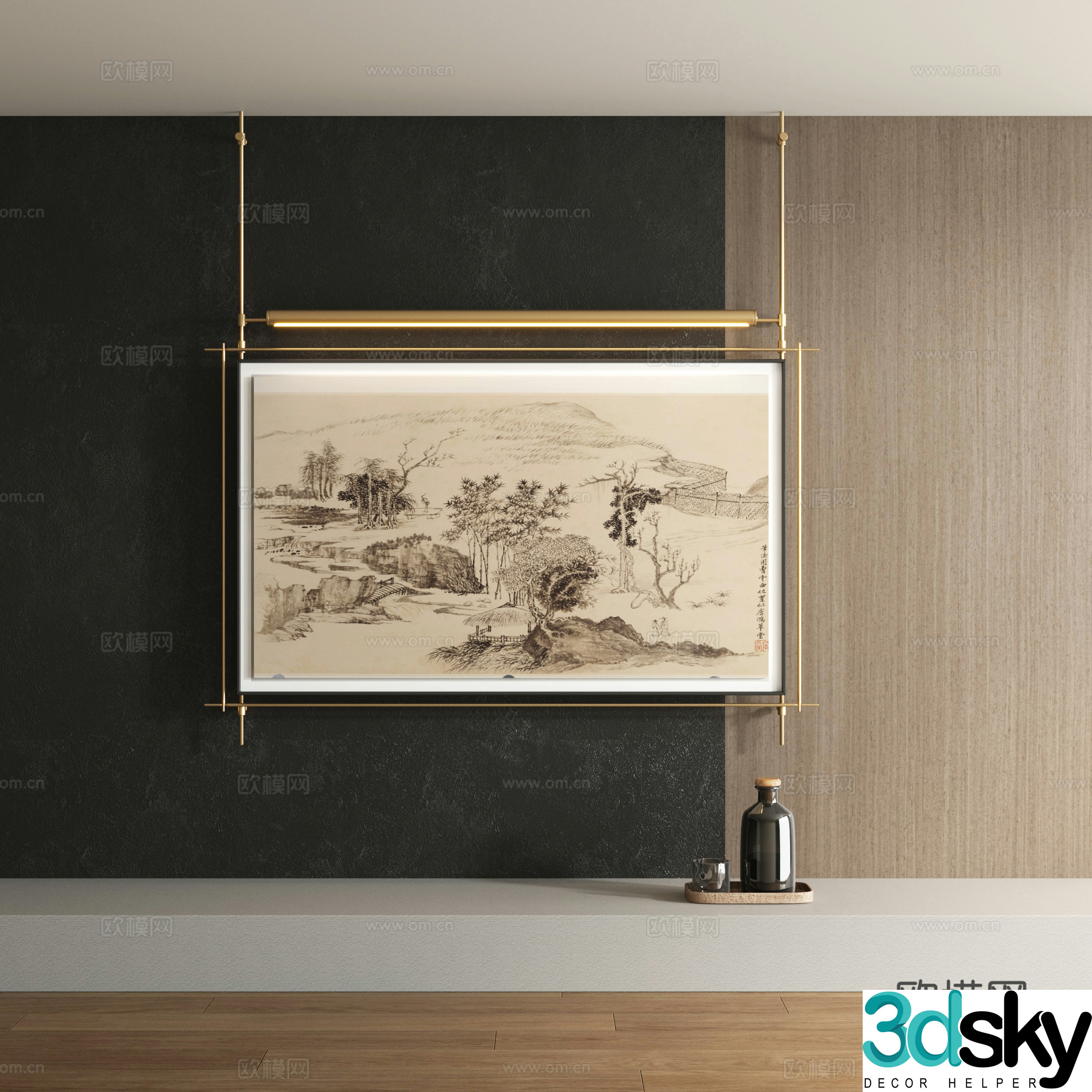 Song style decorative painting 3d model