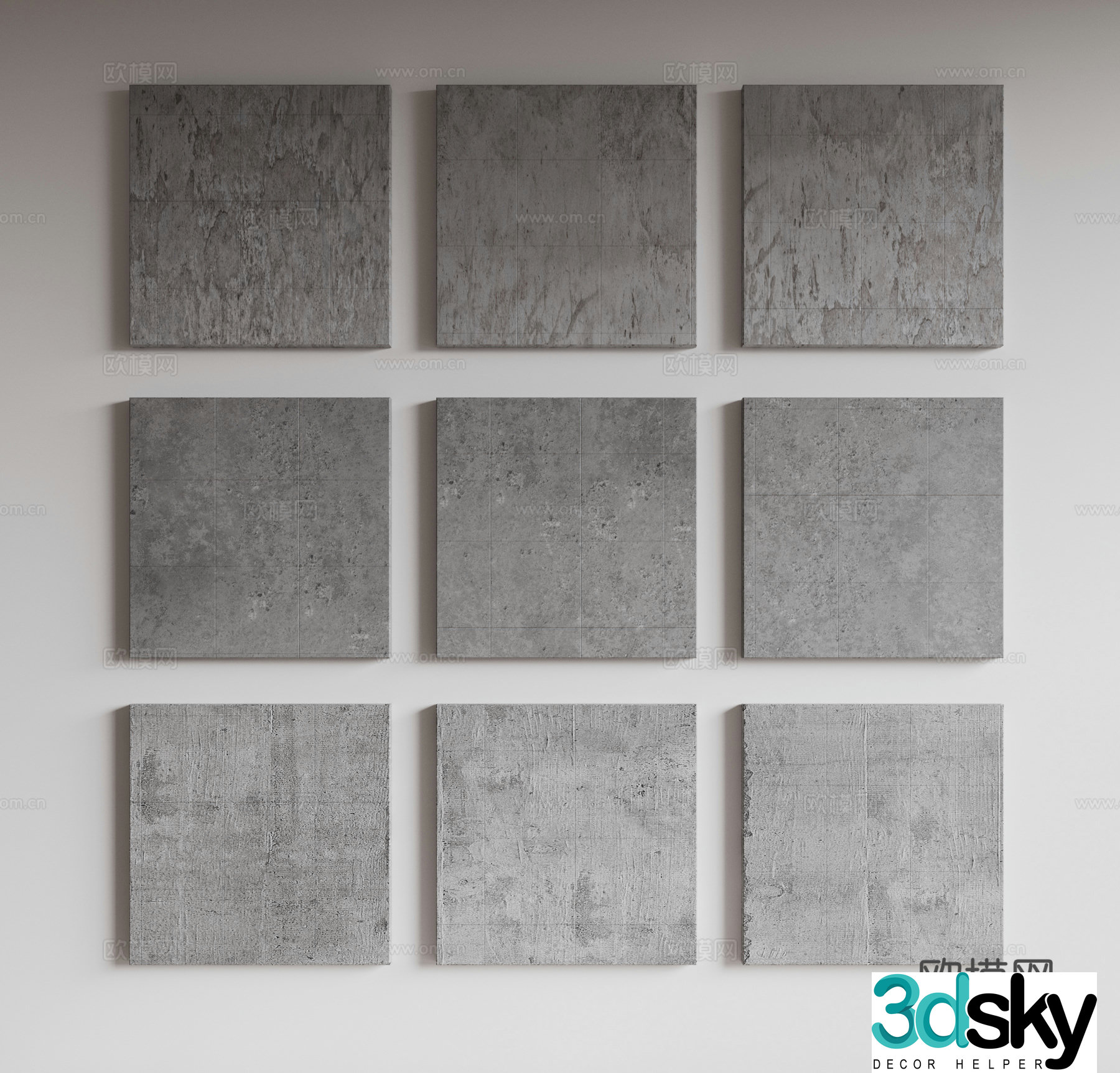 Modern background wall concrete wall concrete ceiling concrete floor slab micro cement paint water 3d model