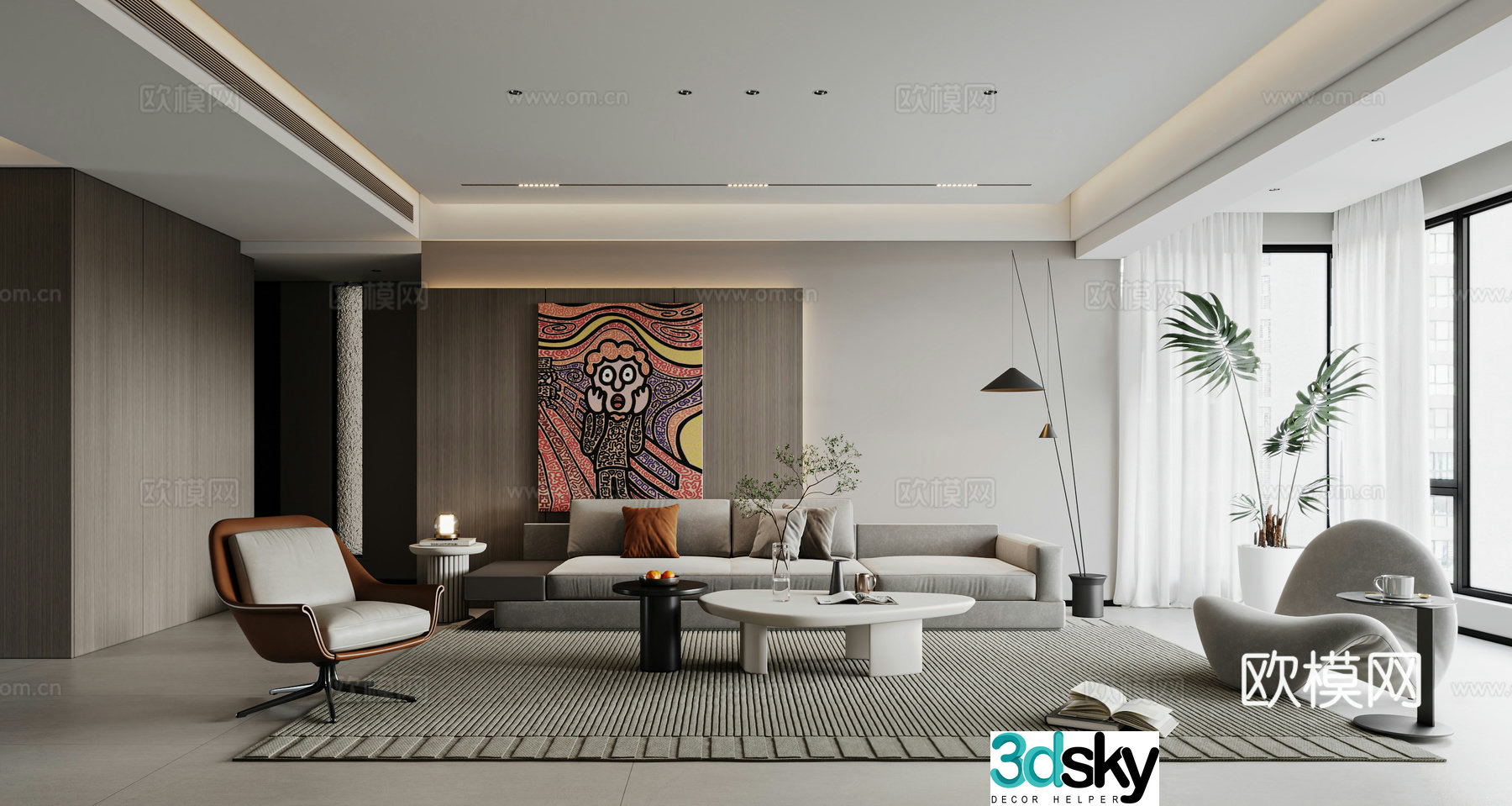 Modern living room 3d model