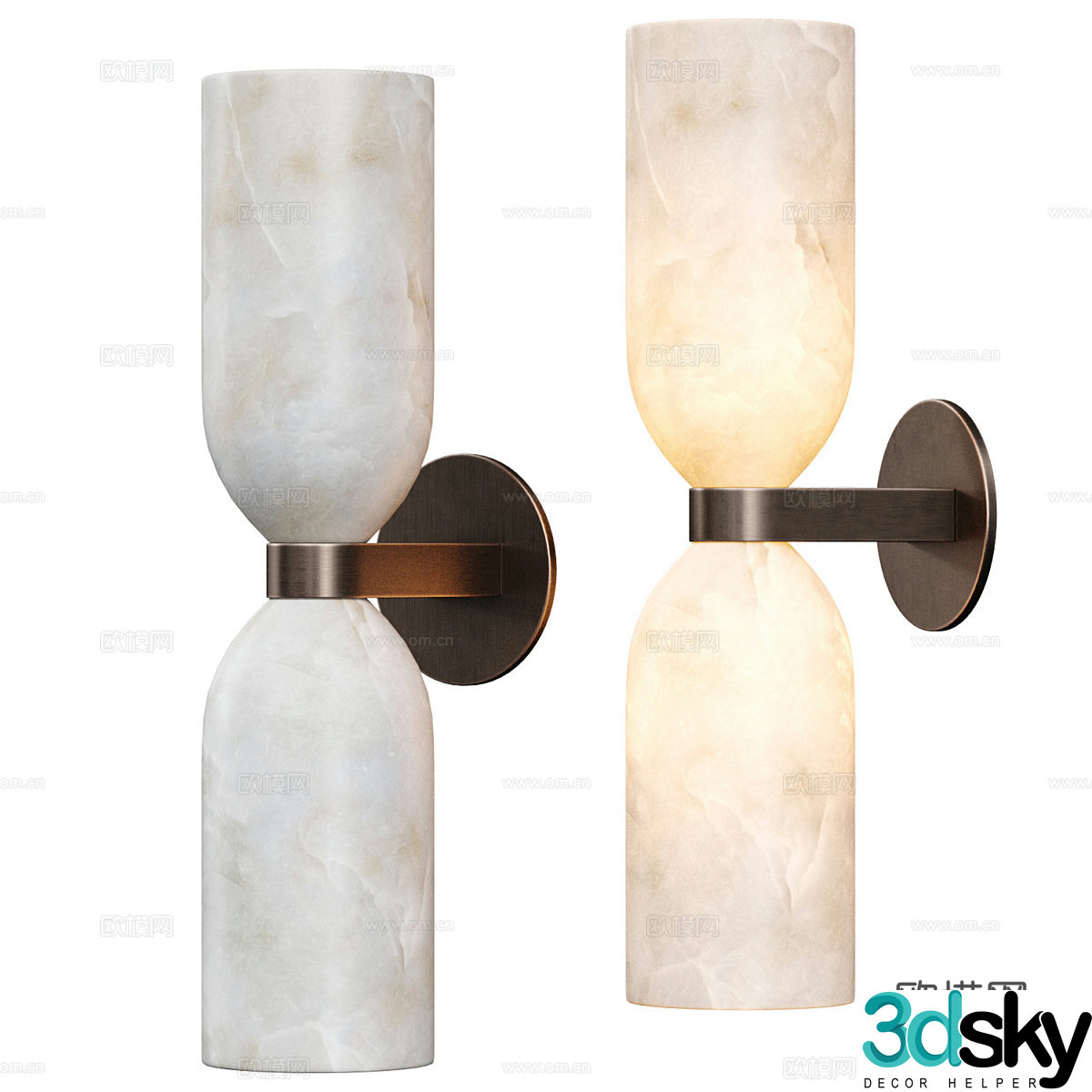 New Chinese style light luxury tandem wall light Allied Maker3d model