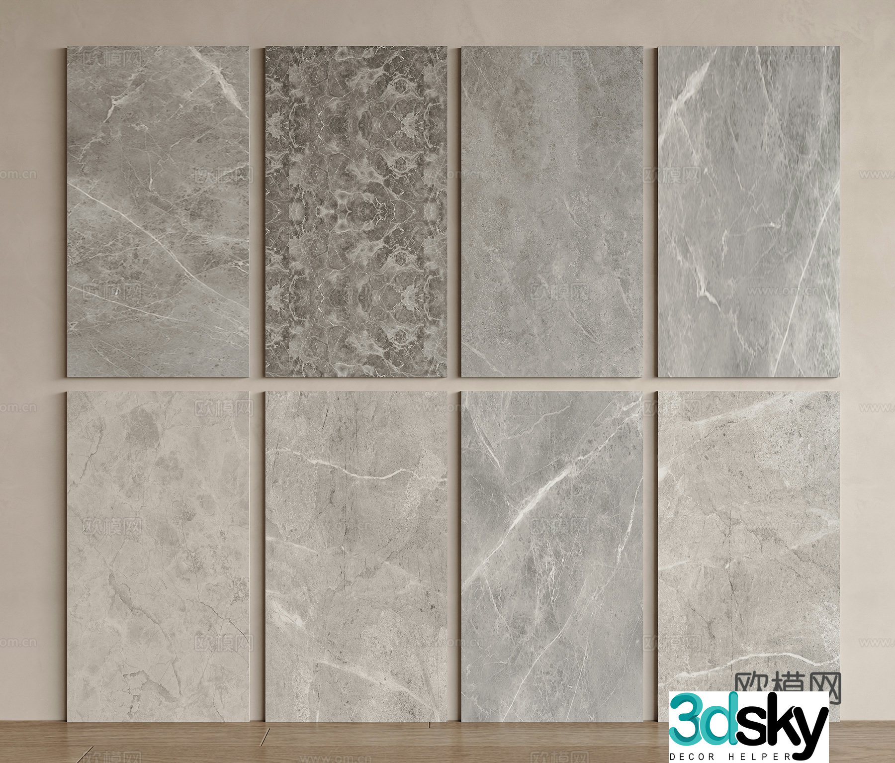 Modern grey marble Marble Grey marble Rock slab Ceramic tiles Gray stone 3d model