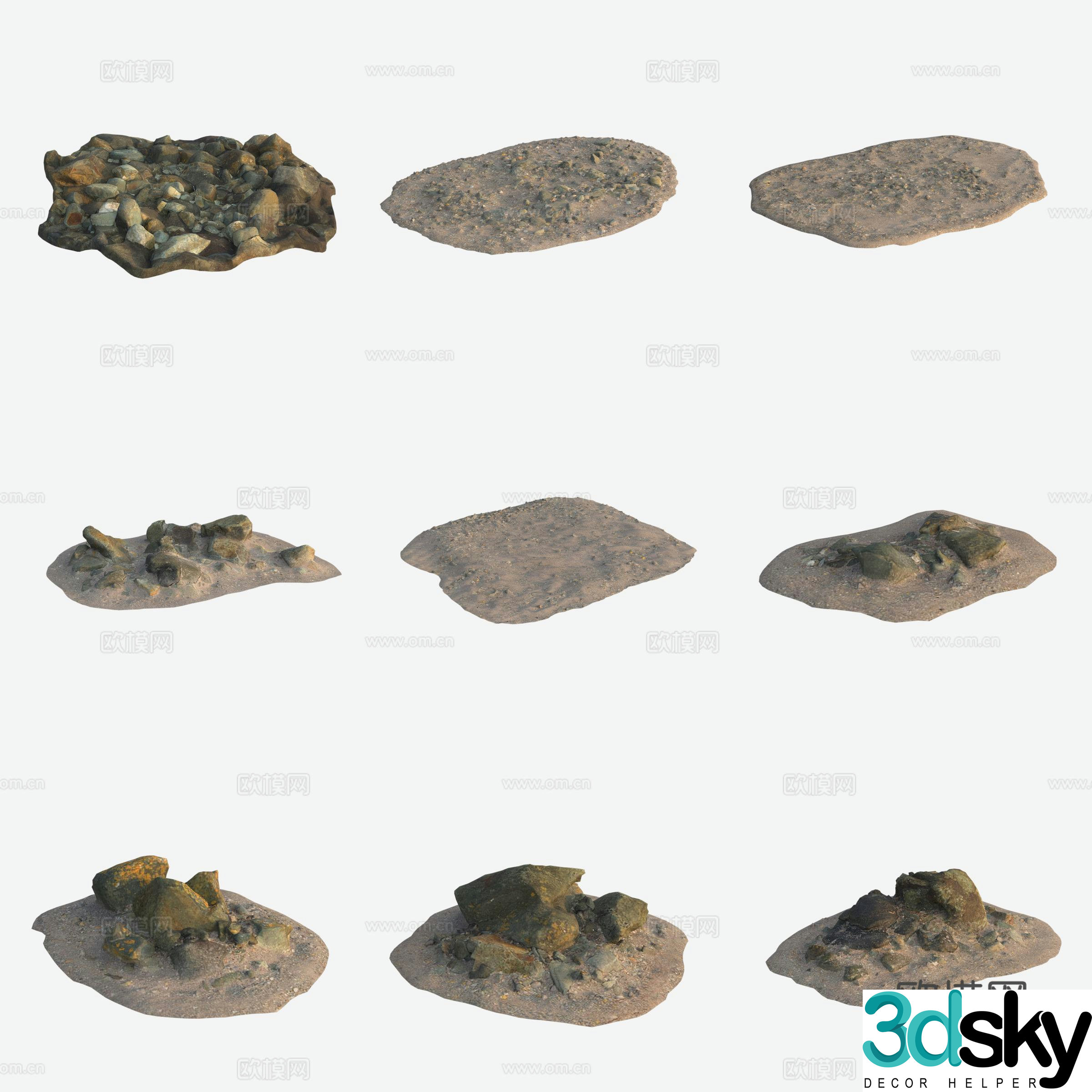 Rock volcano stone pile 3d model