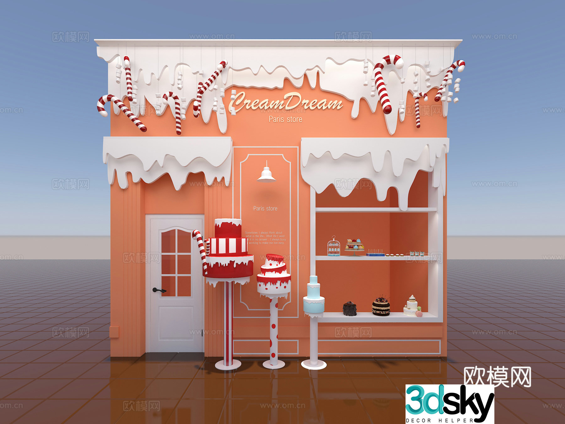 Dessert Shop Cake Candy Candy Marshmallow Dessert 3D Model