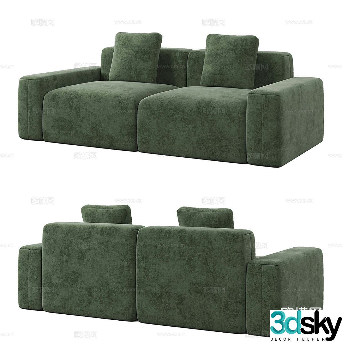 3d model of double sofa