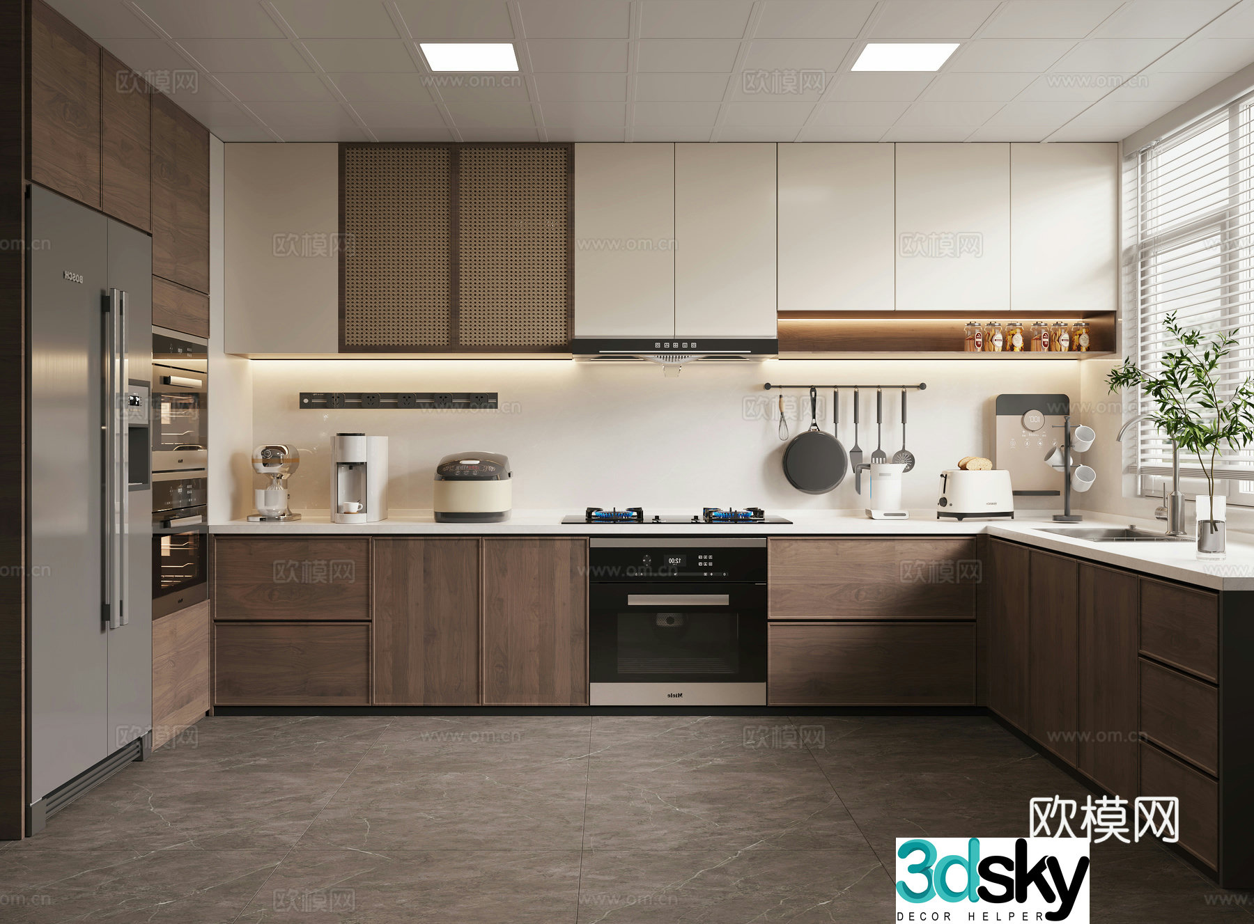 Wasabi Middle Style Kitchen 3D Model