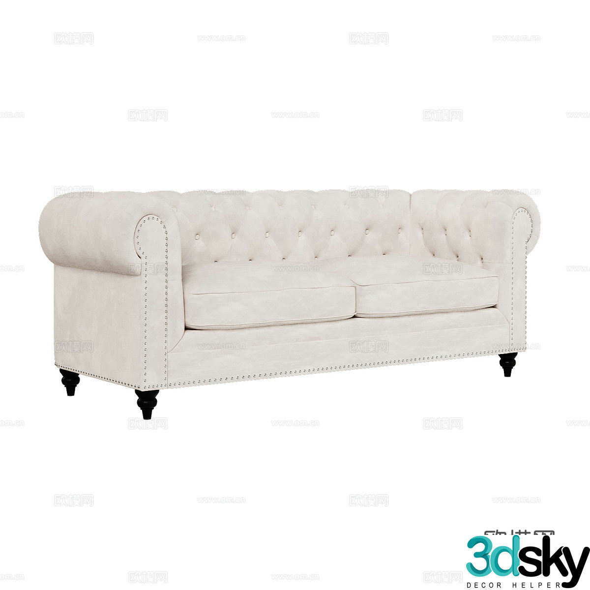 3d model of double sofa