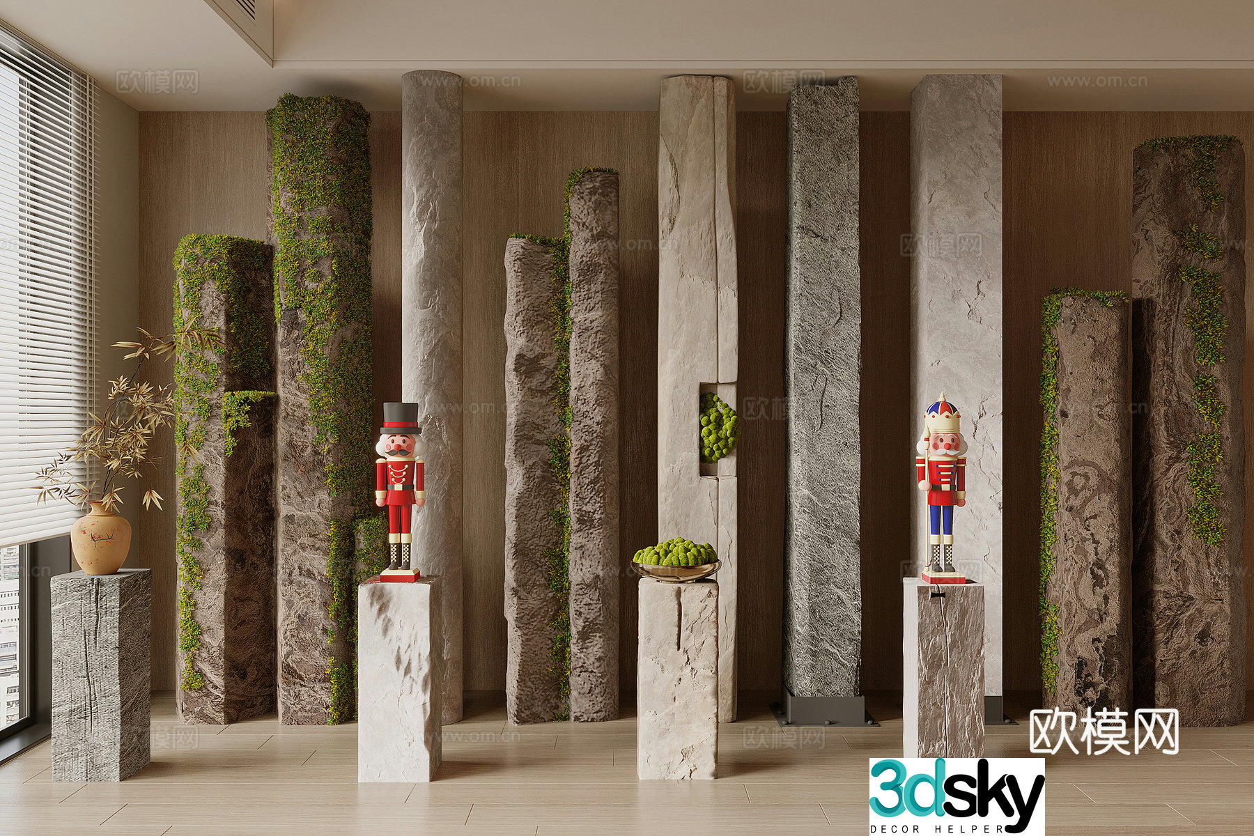 Modern stone pillar 3d model