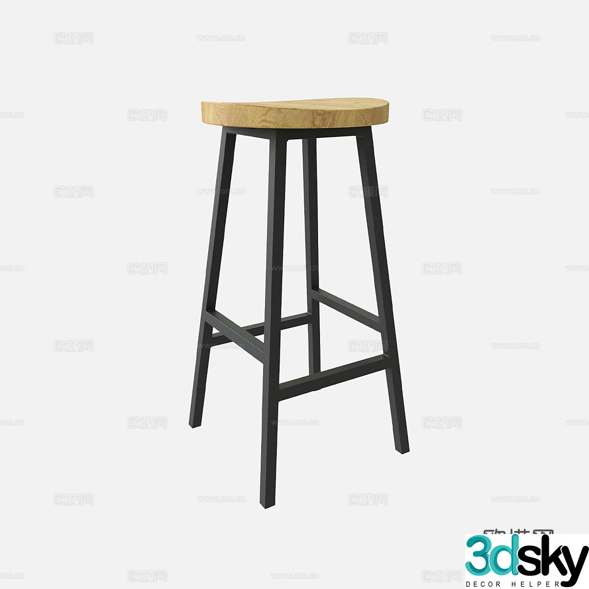 Nordic simple bar chair chair chair simple chair stool bar stool bar stool 3d model