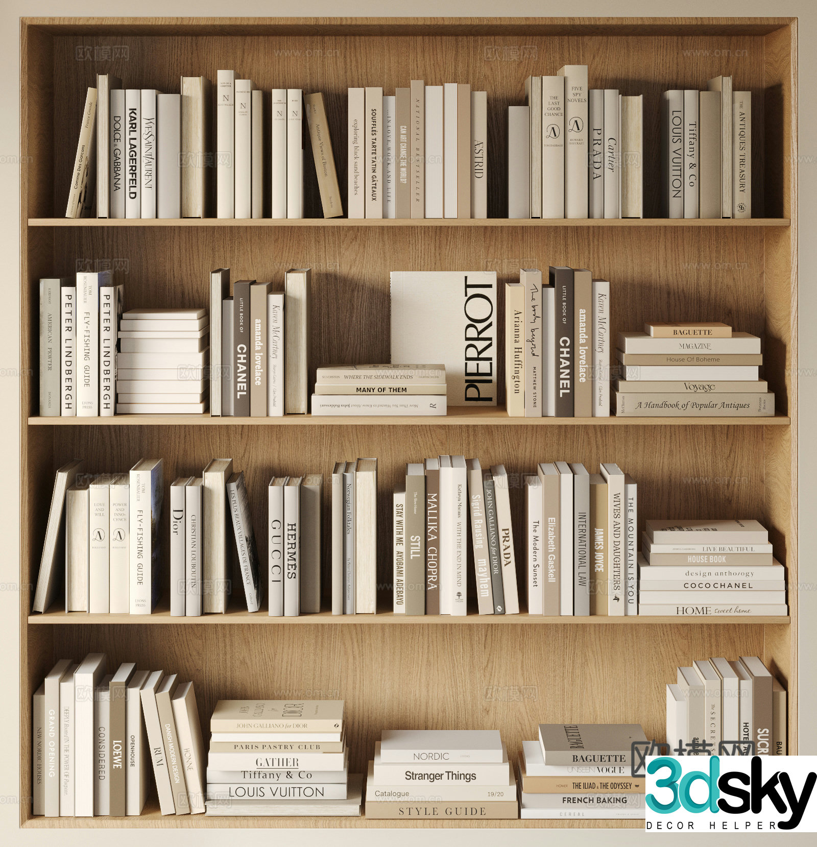 Modern book combination Decorative books Books Magazine Book ornaments Ornaments Furniture 3D Model