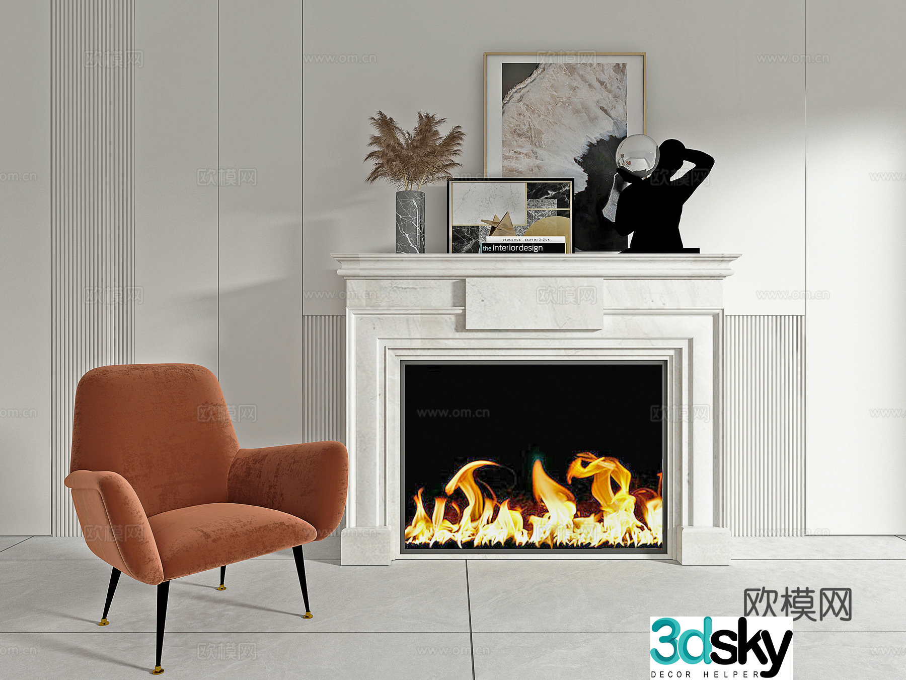 European fireplace 3d model