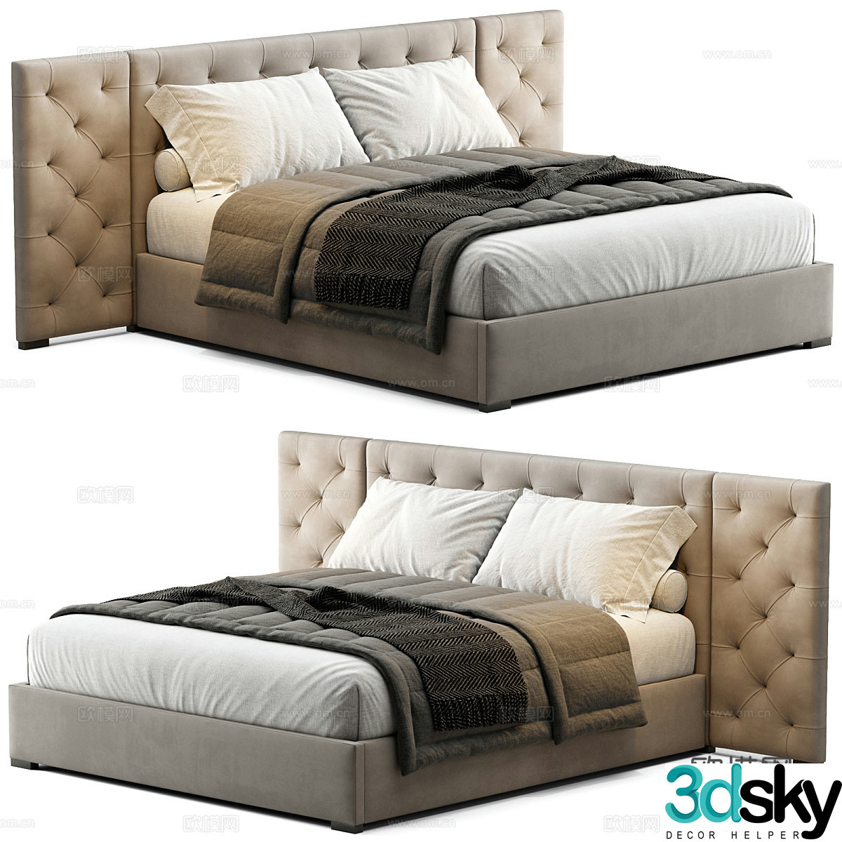 Double bed 3d model