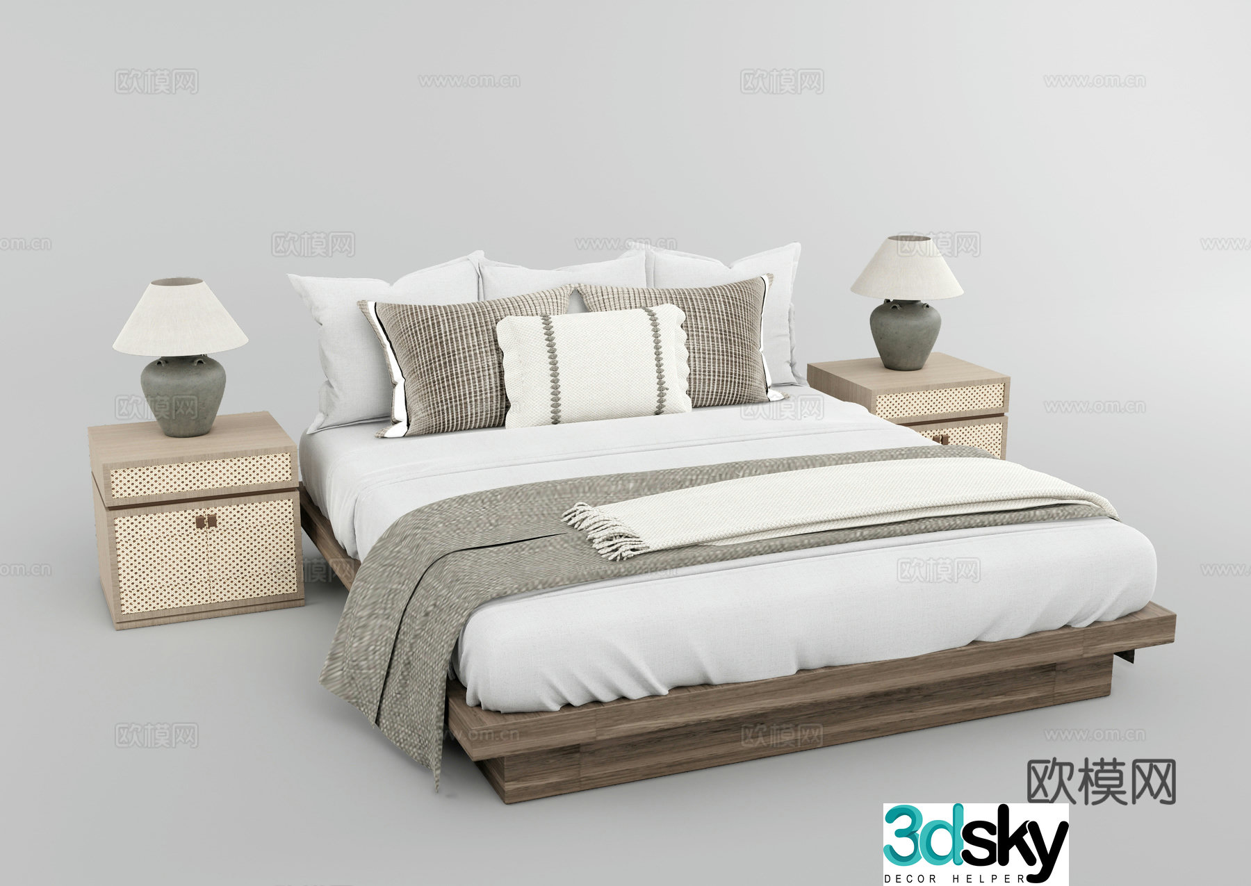 Wasabi Double Bed 3D Model