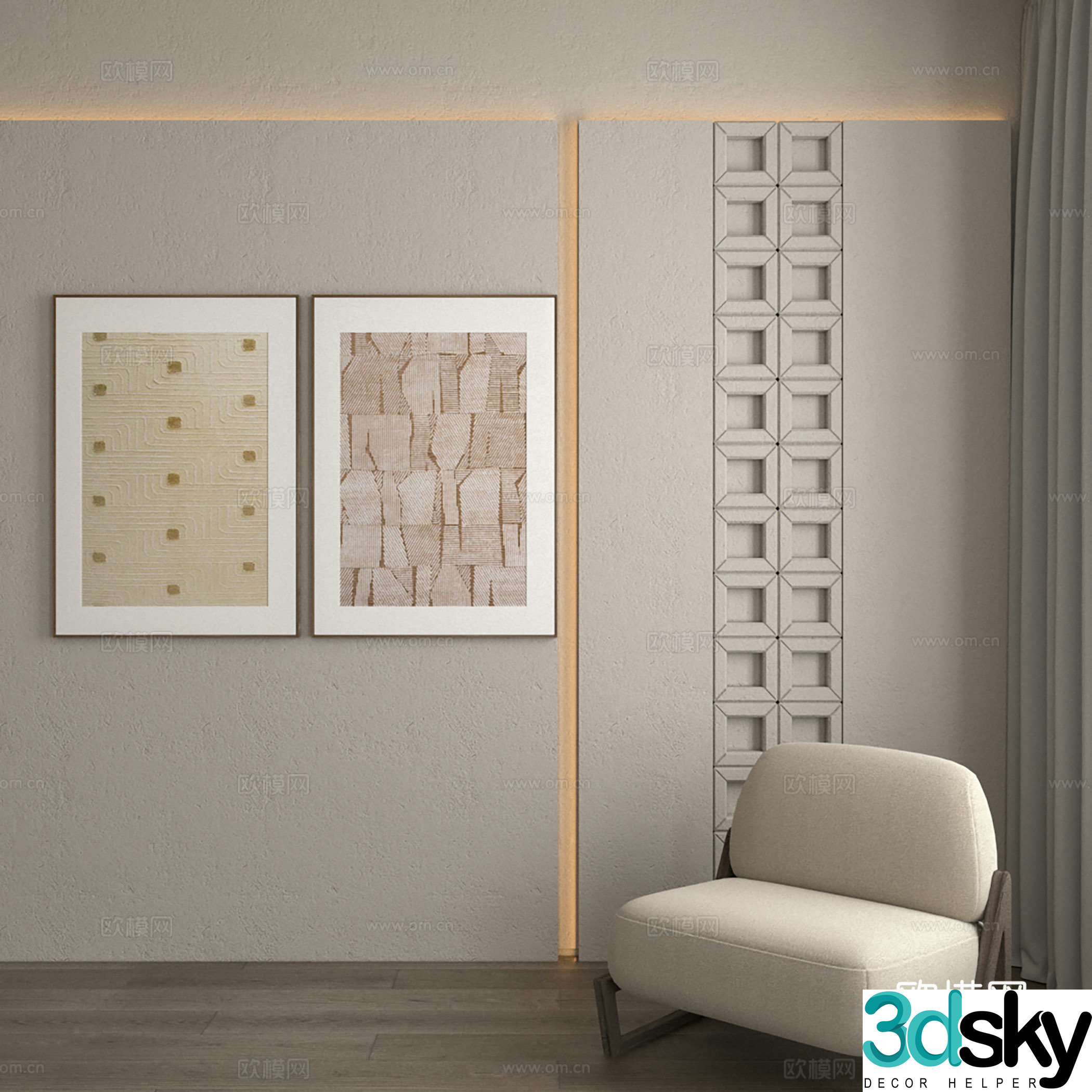3D model of decorative painting of jujifeng