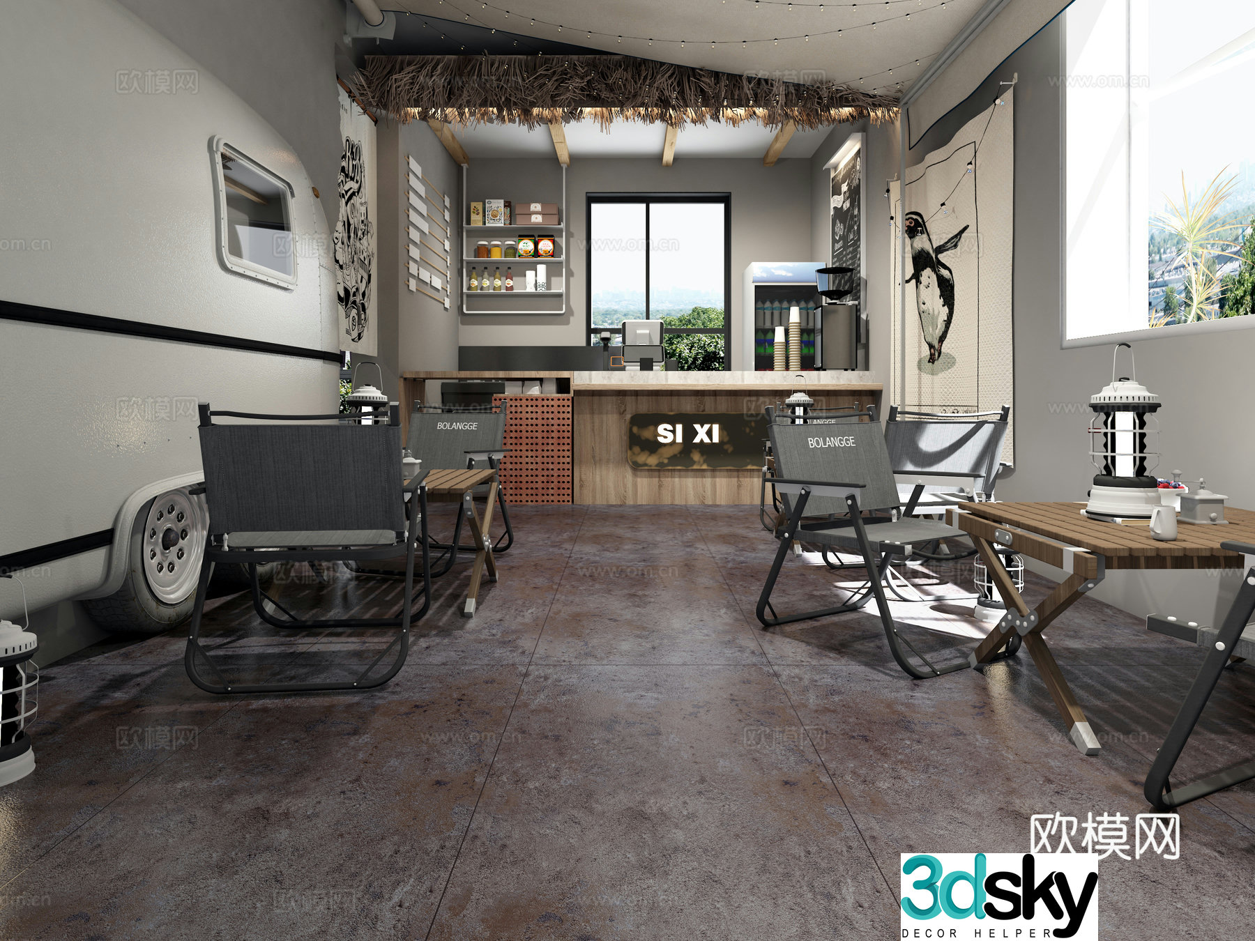 Internet celebrity coffee shop 3d model